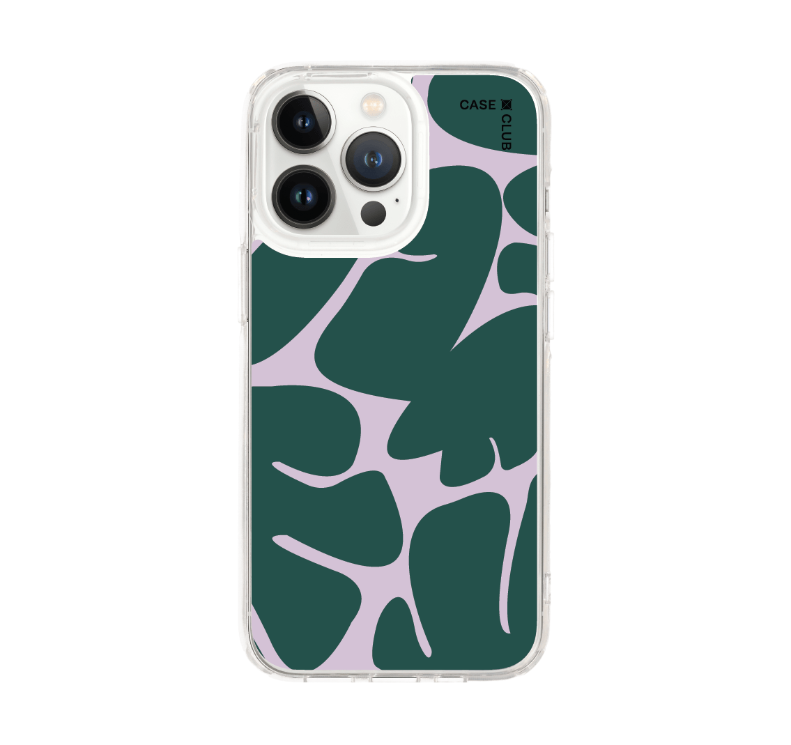 เคสใส iphone 13 pro ใบไม้เขียวชมพู