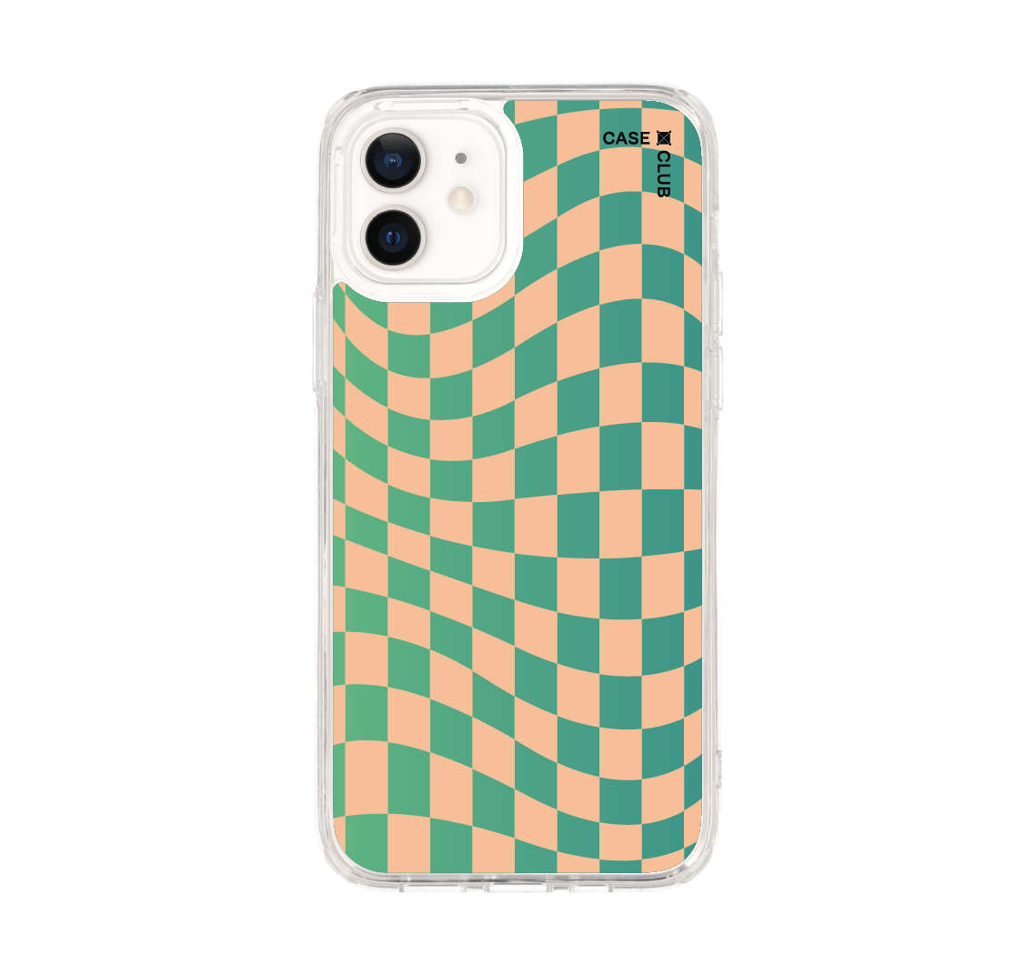 เคสใส iPhone 12/12 Pro กริดเขียวไล่สี