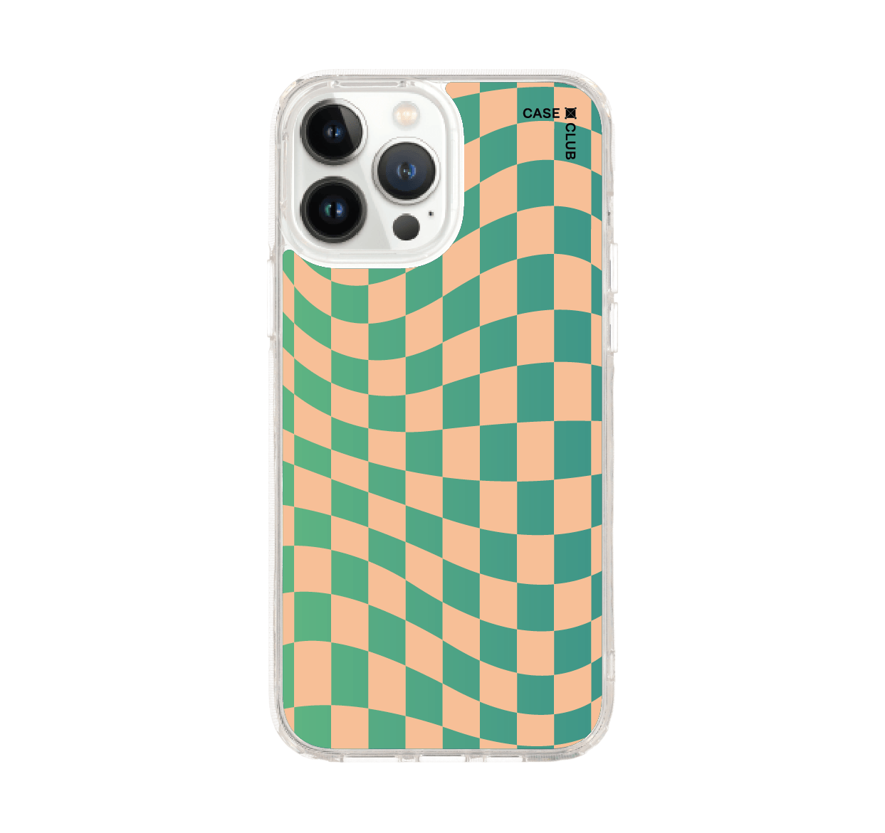 เคสใส iPhone 13 Pro Max กริดเขียวไล่สี