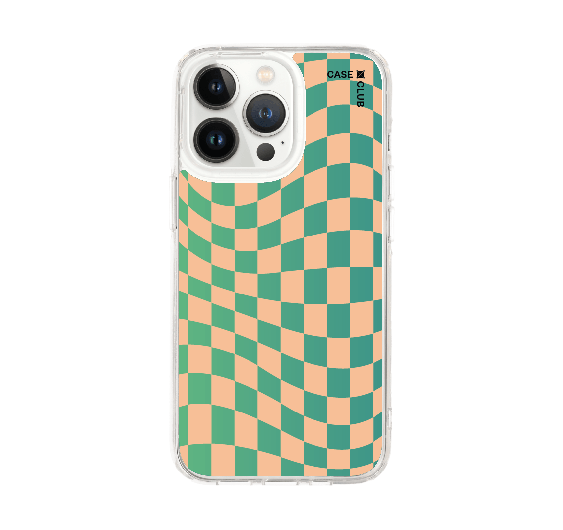 เคสใส iphone 13 pro กริดเขียวไล่สี