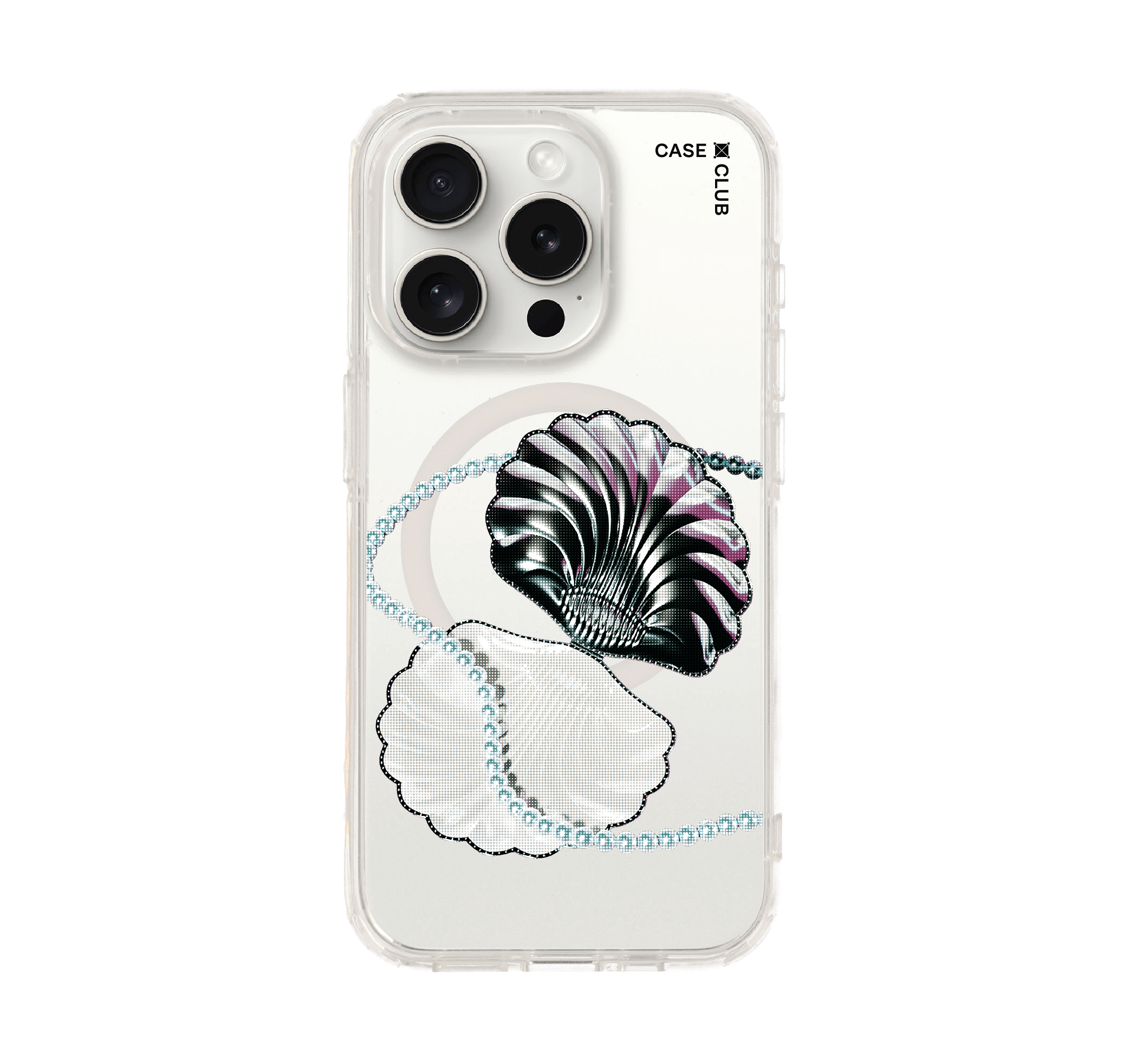 เคสใส iphone 15 pro ไข่มุกฮาล์ฟโทน