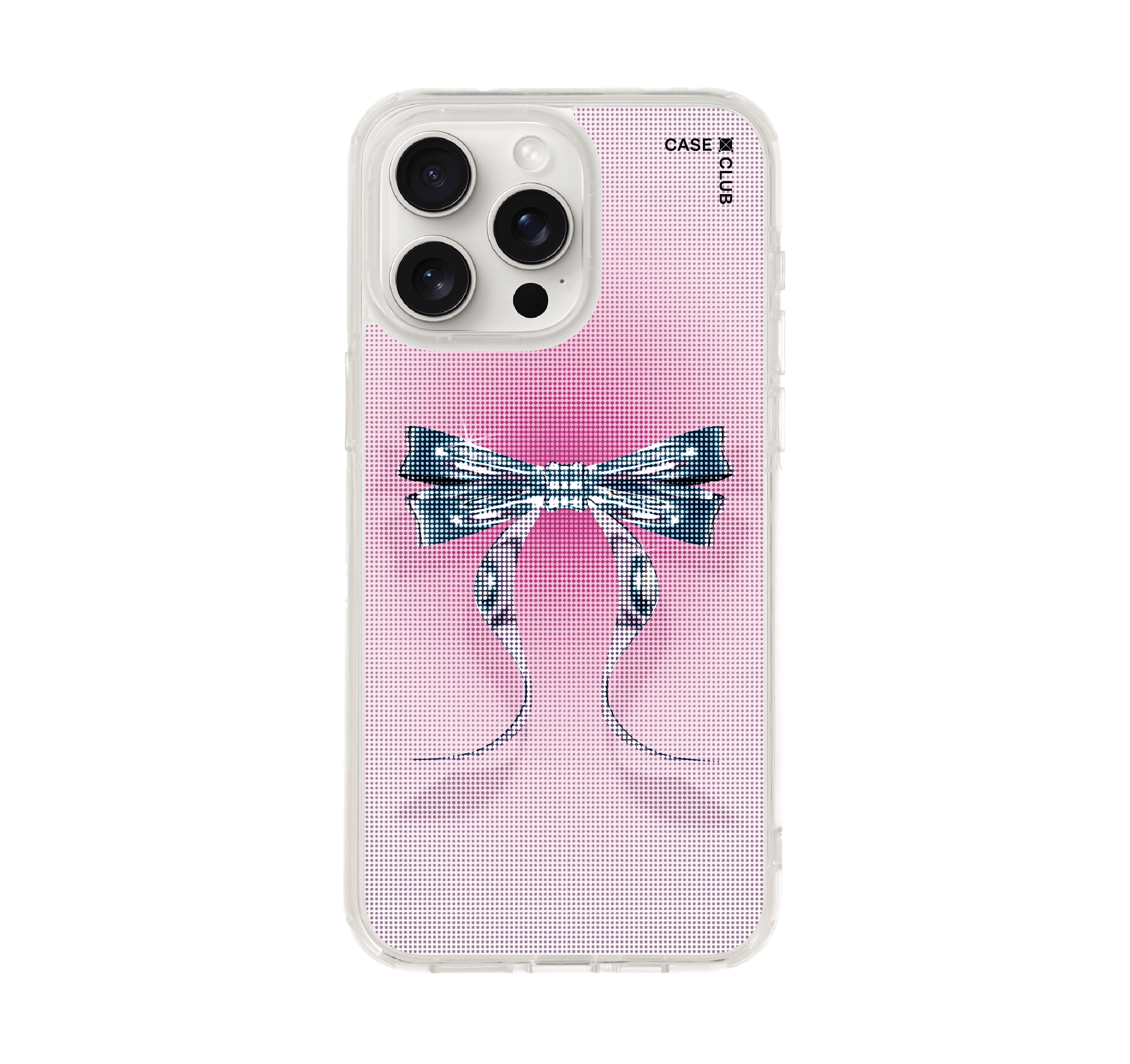 iphone 15 pro max clear case halftone ribbon