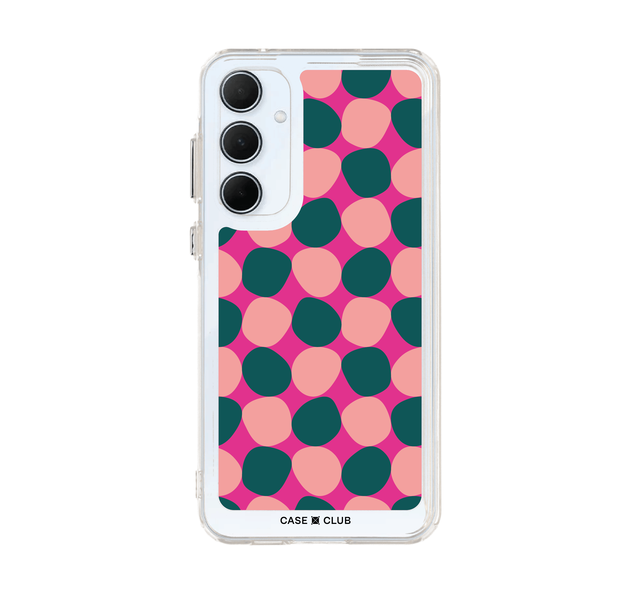 เคสใส samsung a55 ลายจุดชมพู