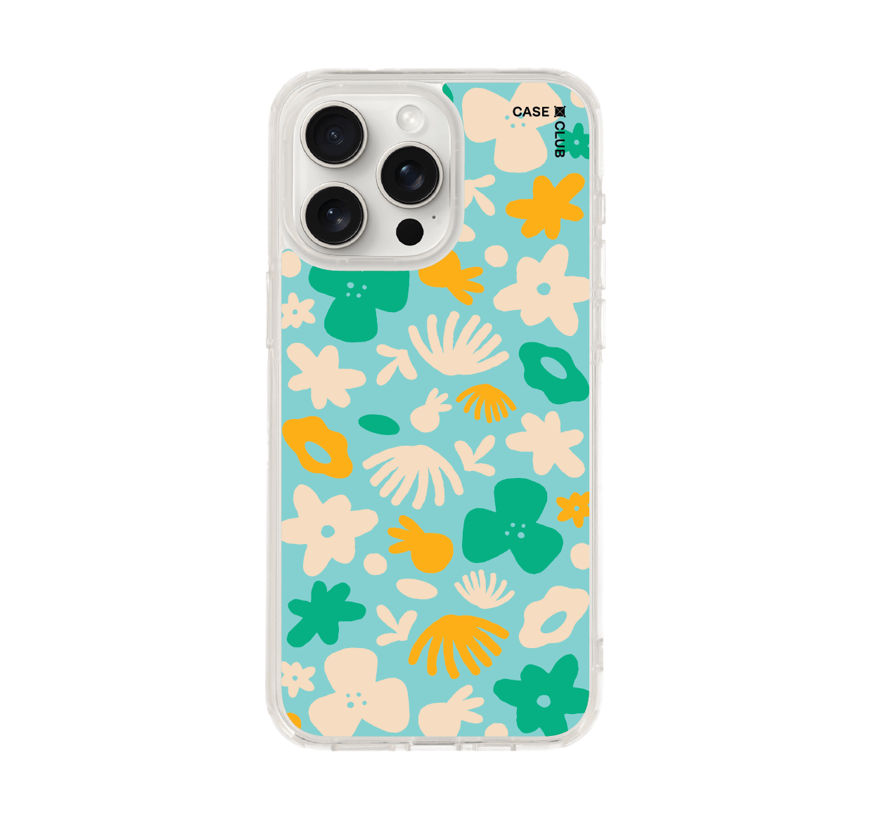 เคสใส iphone 15 pro max ดอกไม้ฟ้าอ่อน