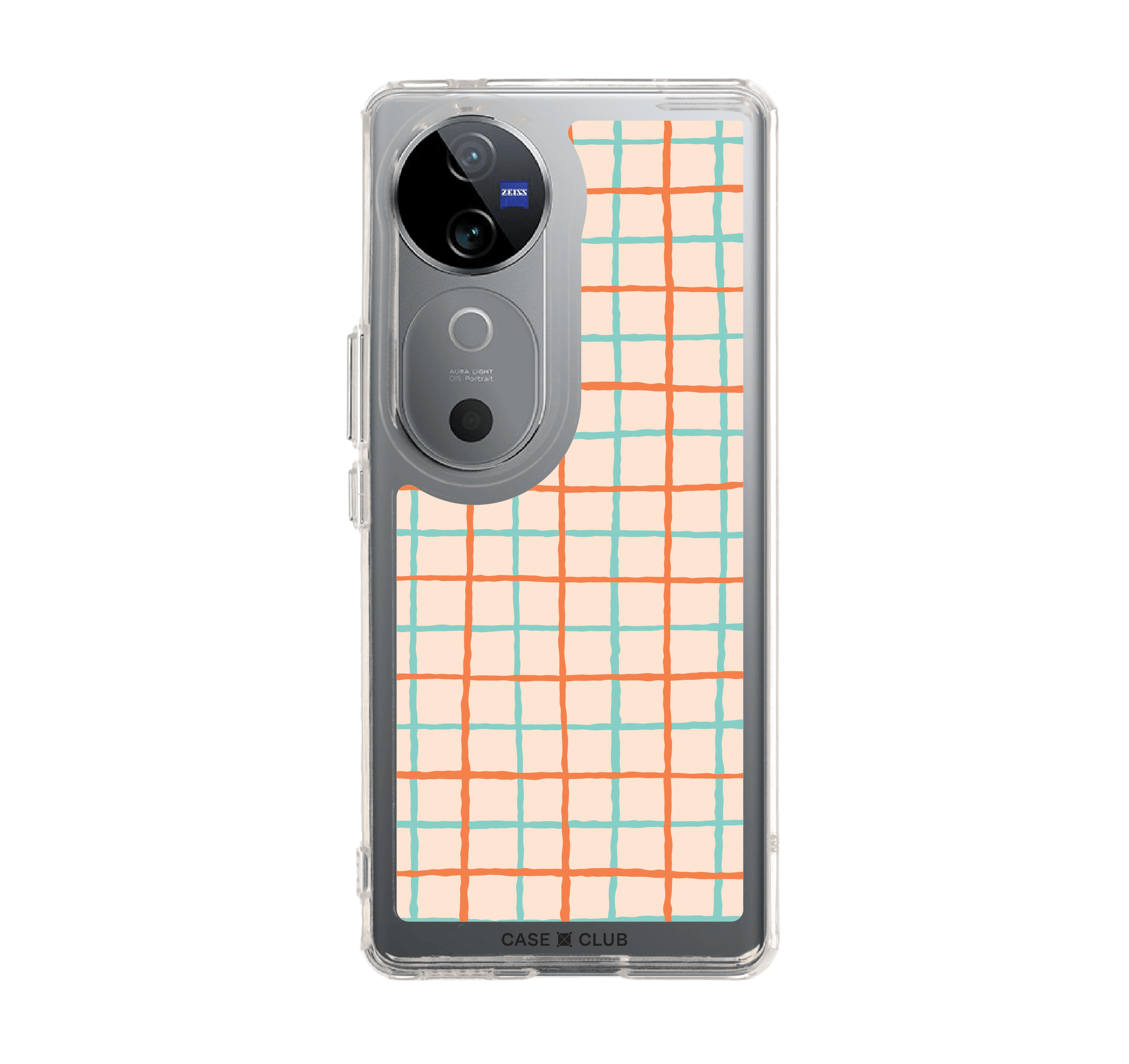 เคสใส vivo v40 5g แถบส้มน้ำเงิน