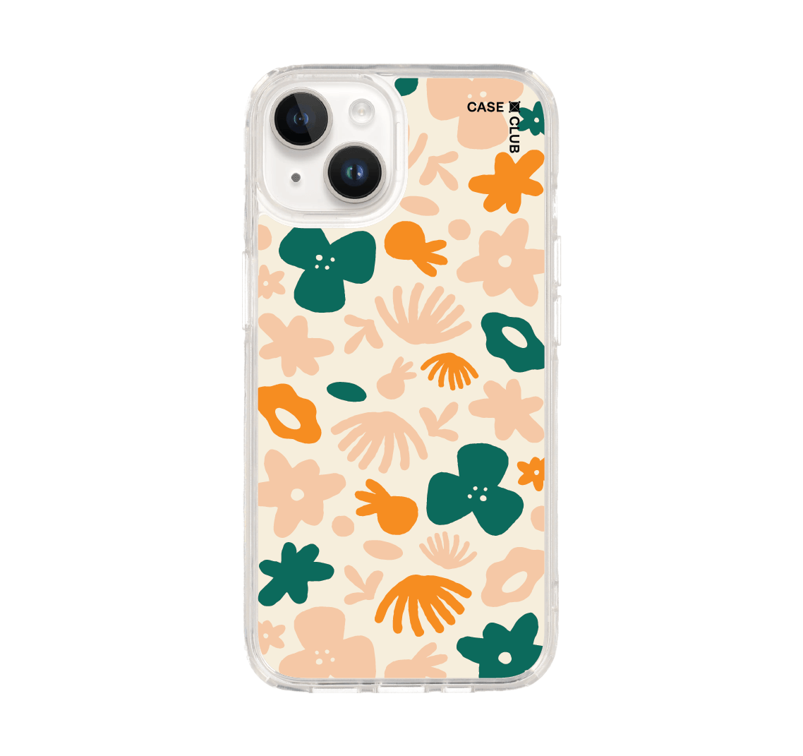 เคสใส iPhone 14 ลายดอกไม้สีส้ม