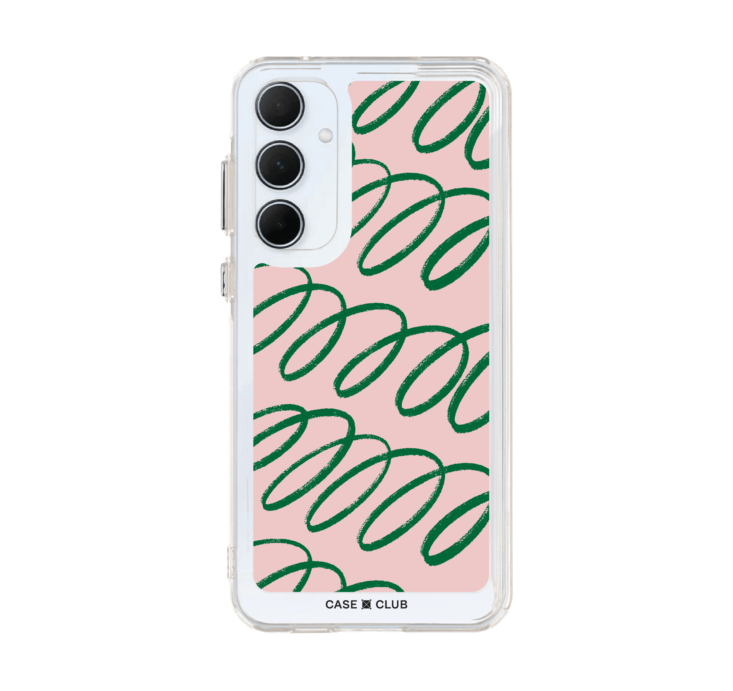 เคสใส samsung a55 ลายโค้งชมพูเขียว