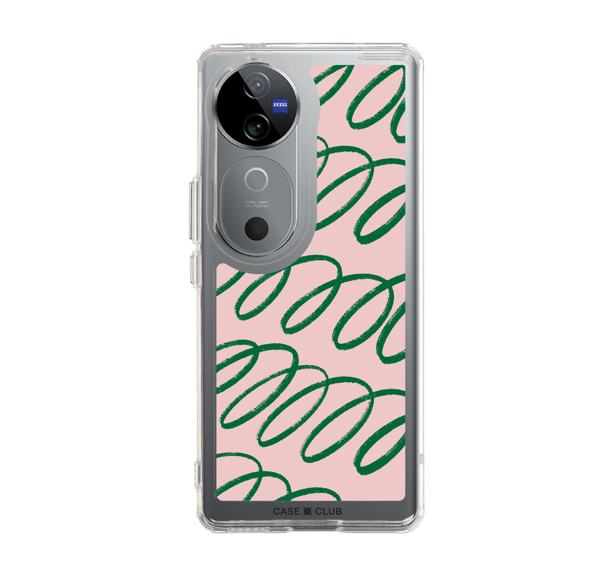 เคสใส vivo v40 5g ลายโค้งชมพูเขียว