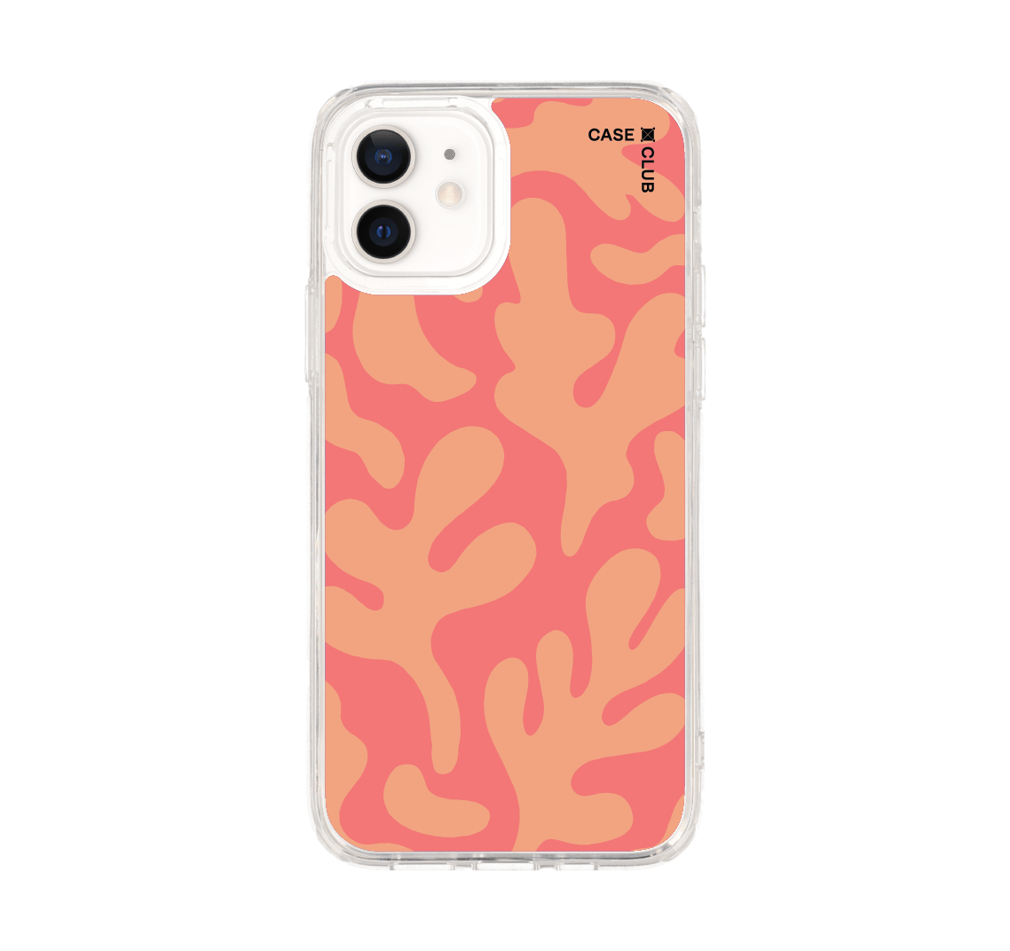 เคสใส iPhone 12/12 Pro ลายอิสระโทนชมพูส้ม