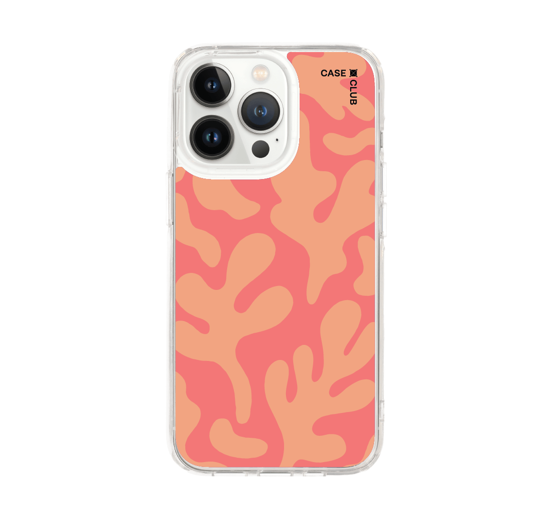 เคสใส iPhone 13 Pro ลายอิสระโทนชมพูส้ม