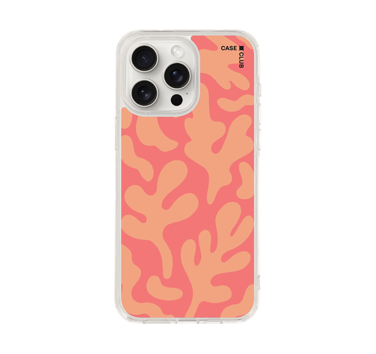 เคสใส iphone 15 pro max ลายอิสระโทนชมพูส้ม