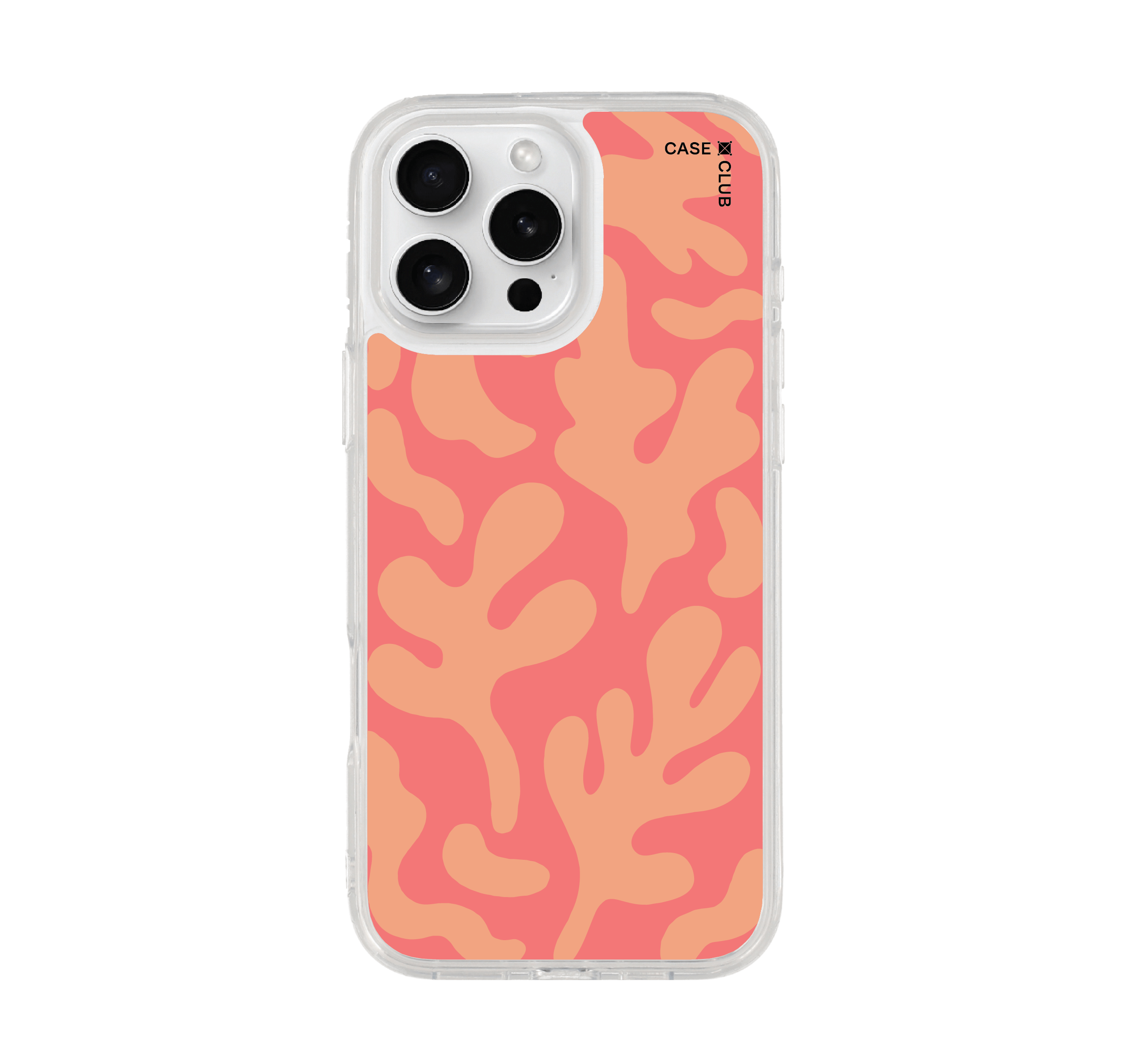 เคสใส iphone 16 pro max magsafe ลายอิสระโทนชมพูส้ม