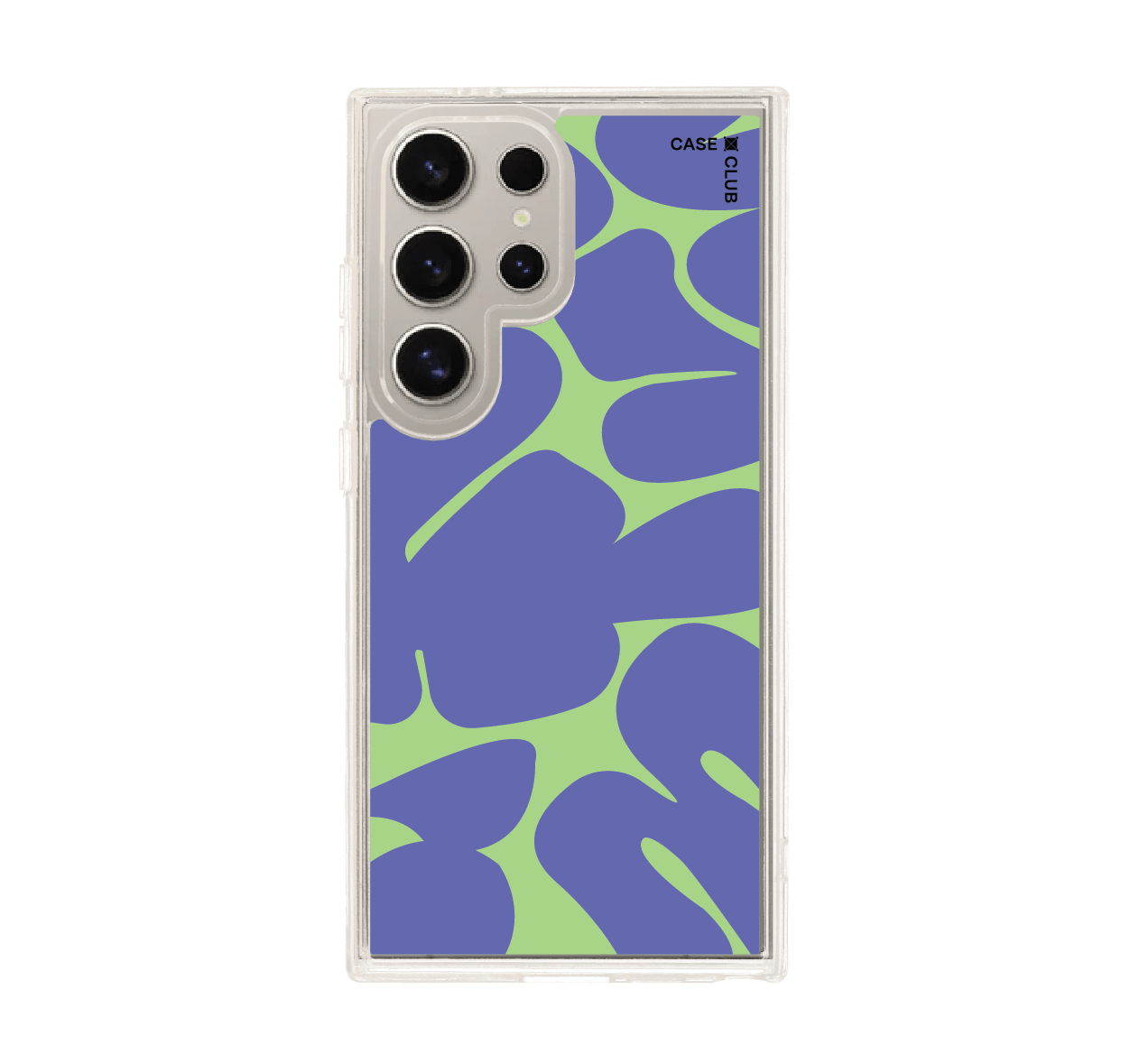 samsung galaxy s24 ultra clear magsafe purple & green leaf pattern