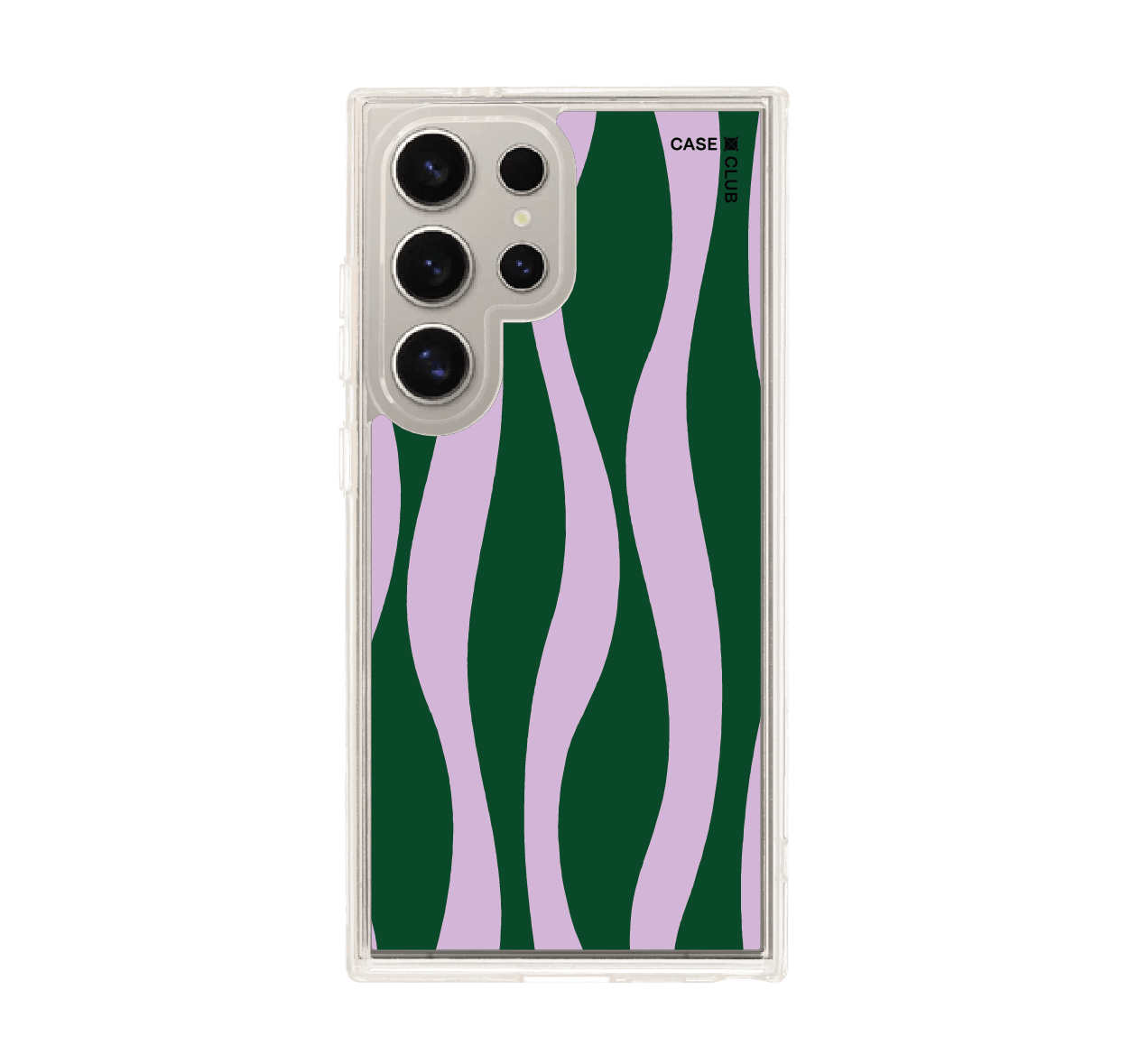 samsung galaxy s24 ultra clear magsafe purple & green wavy pattern