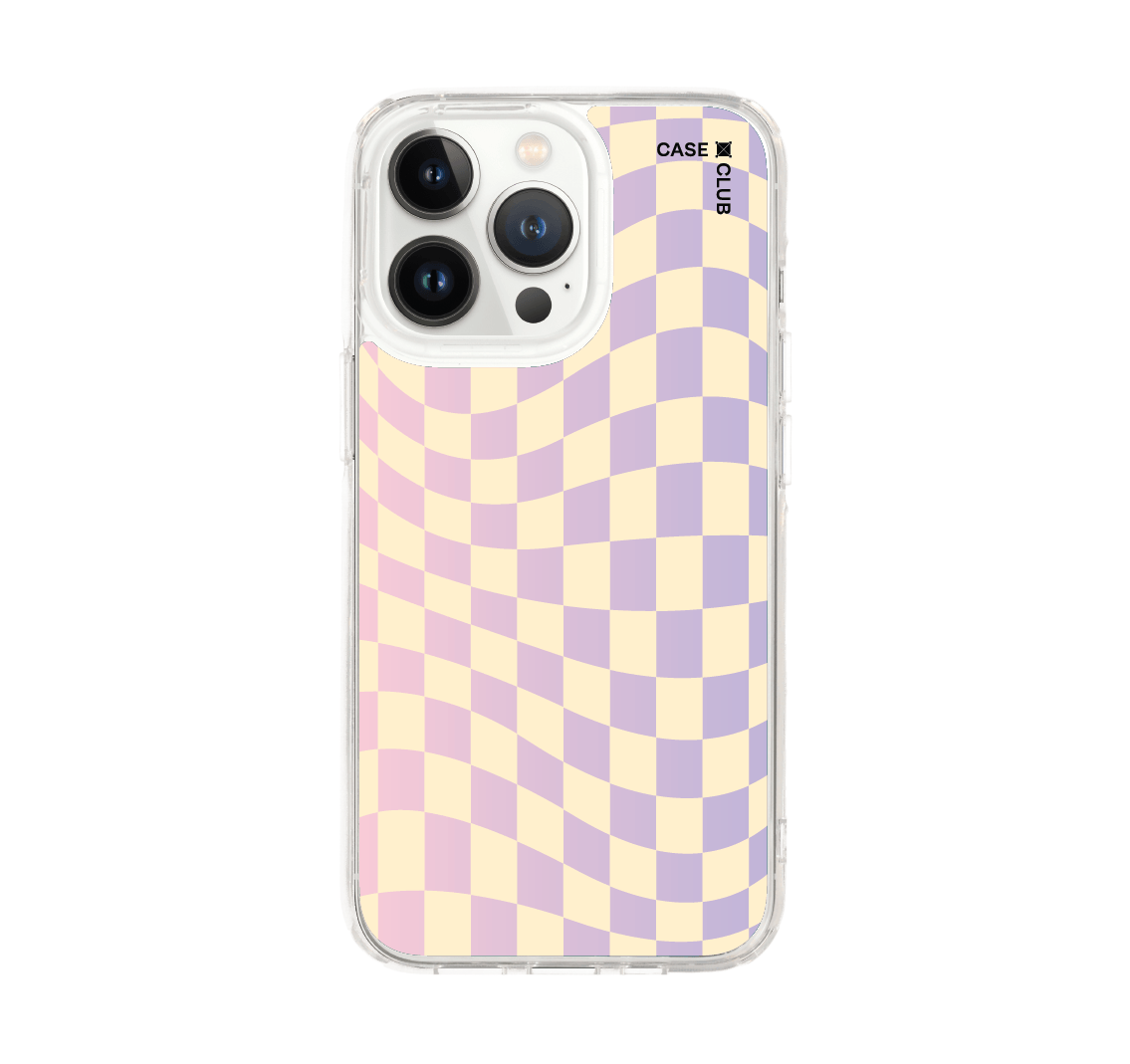 เคสใส iphone 13 pro กริดม่วงไล่สี