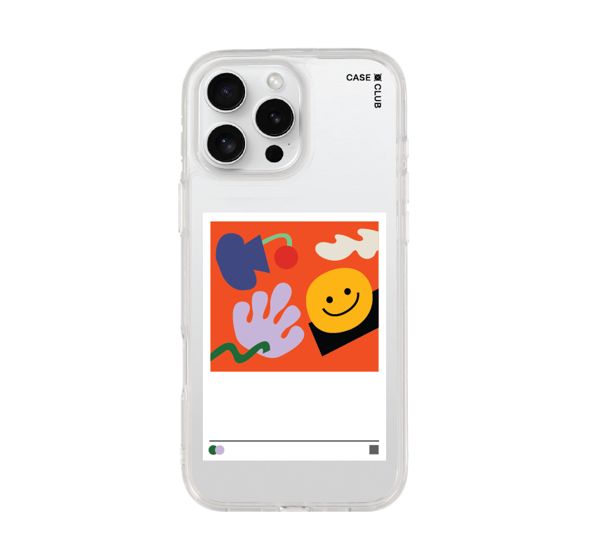 iphone 16 pro max clear case smiley poster