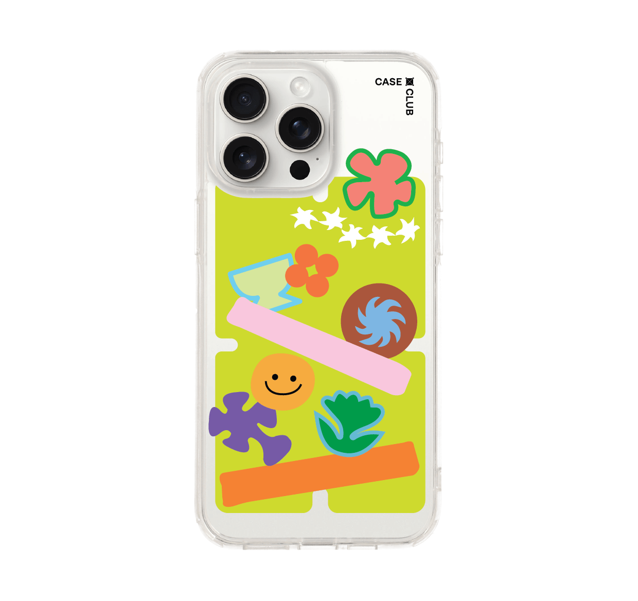 เคสใส iphone 15 pro max สติ๊กเกอร์ยิ้ม