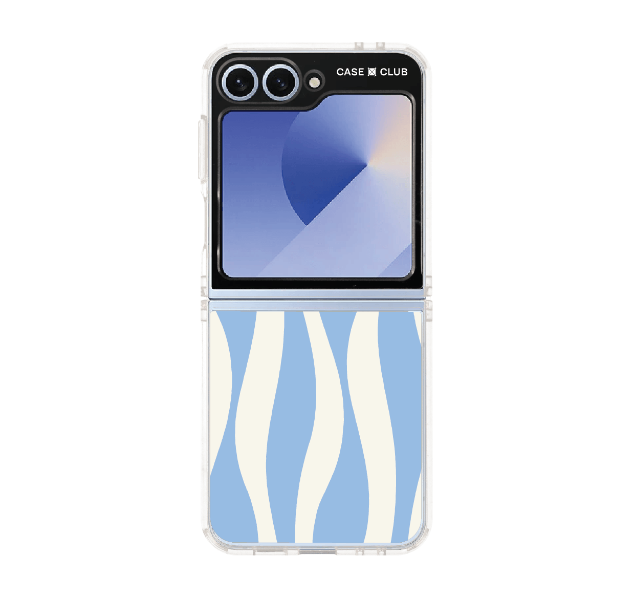 white & blue wavy pattern