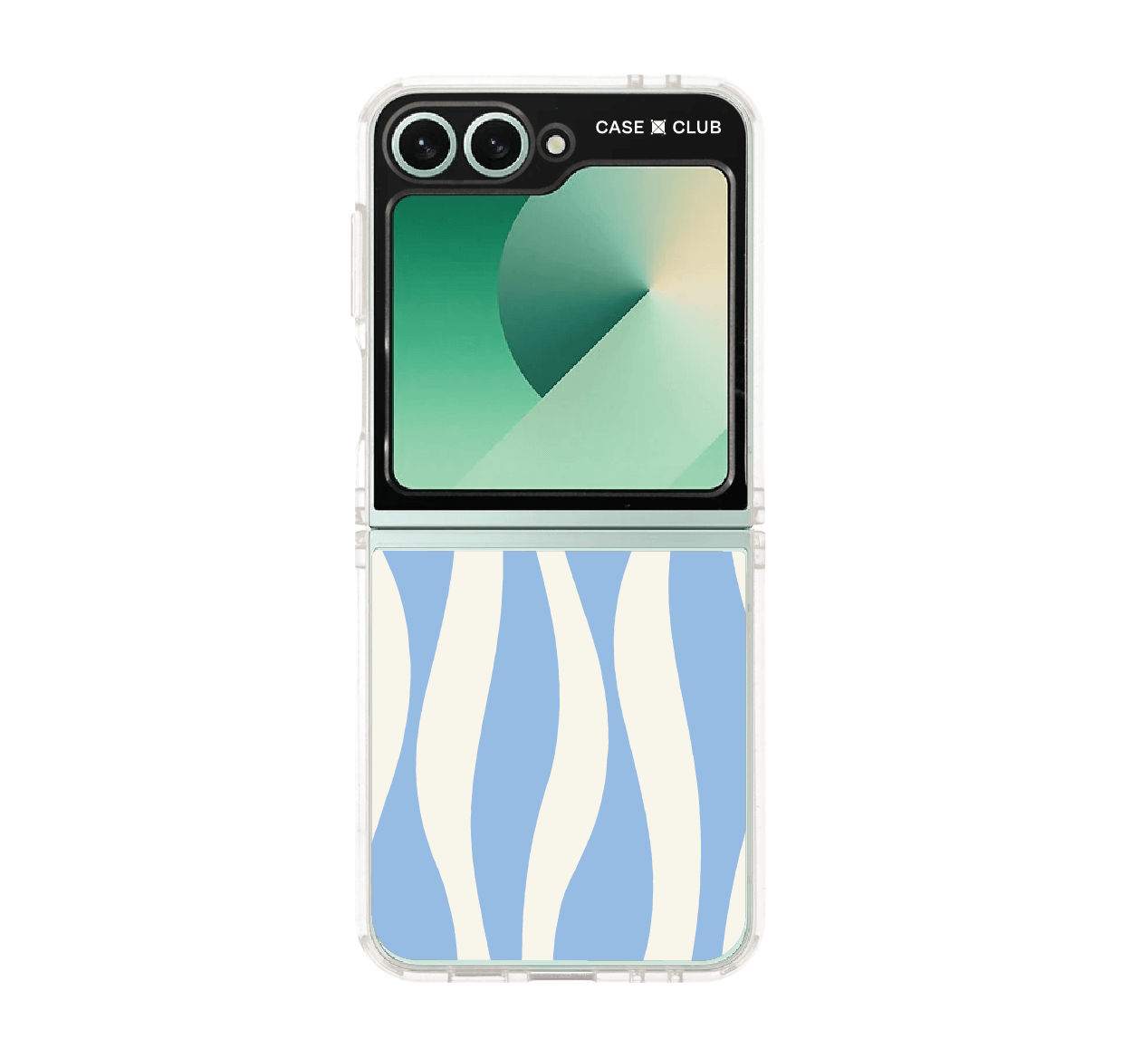 white & blue wavy pattern