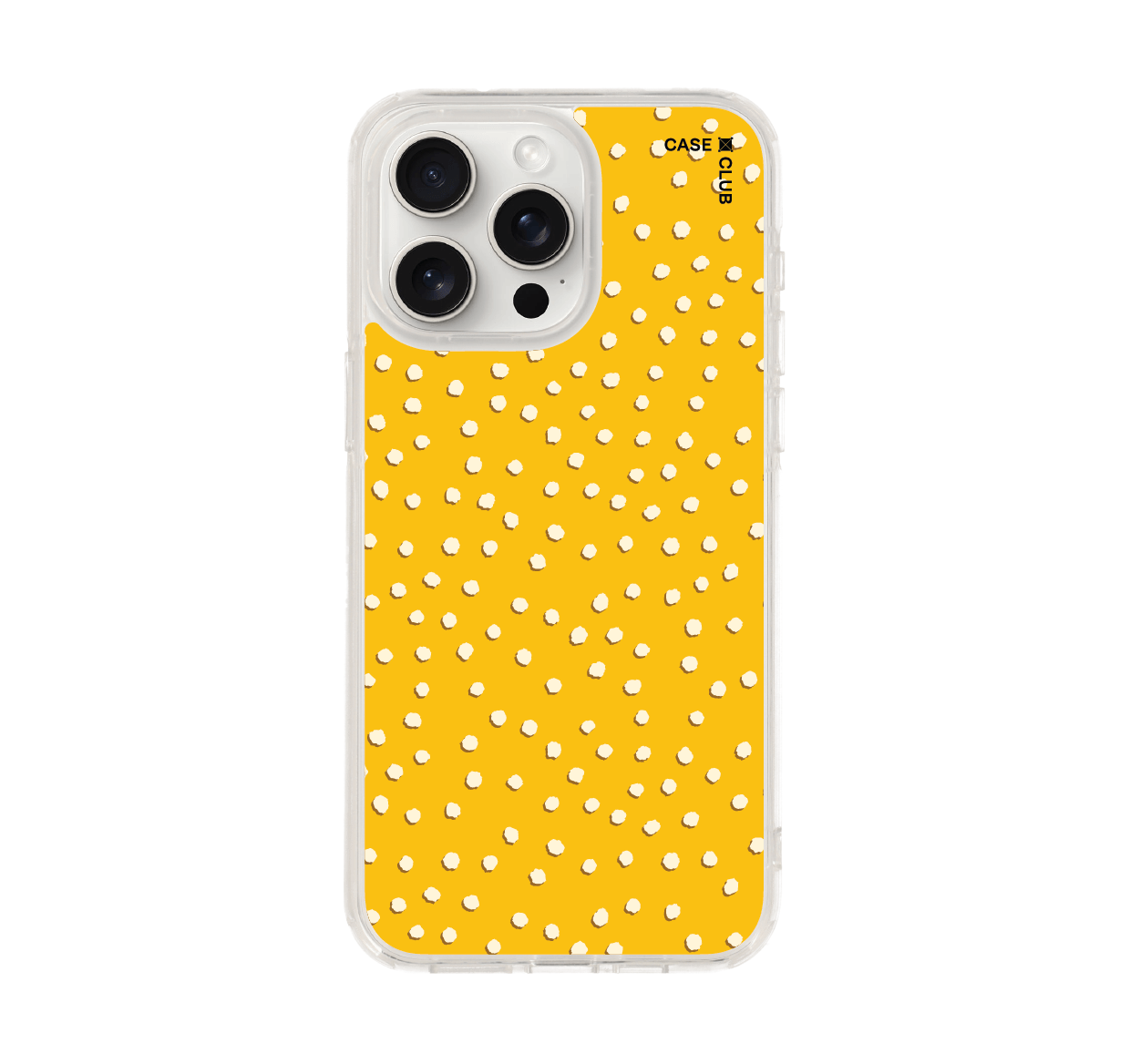 เคสใส iPhone 15 Pro Max แปรงจุดขาวเหลือง