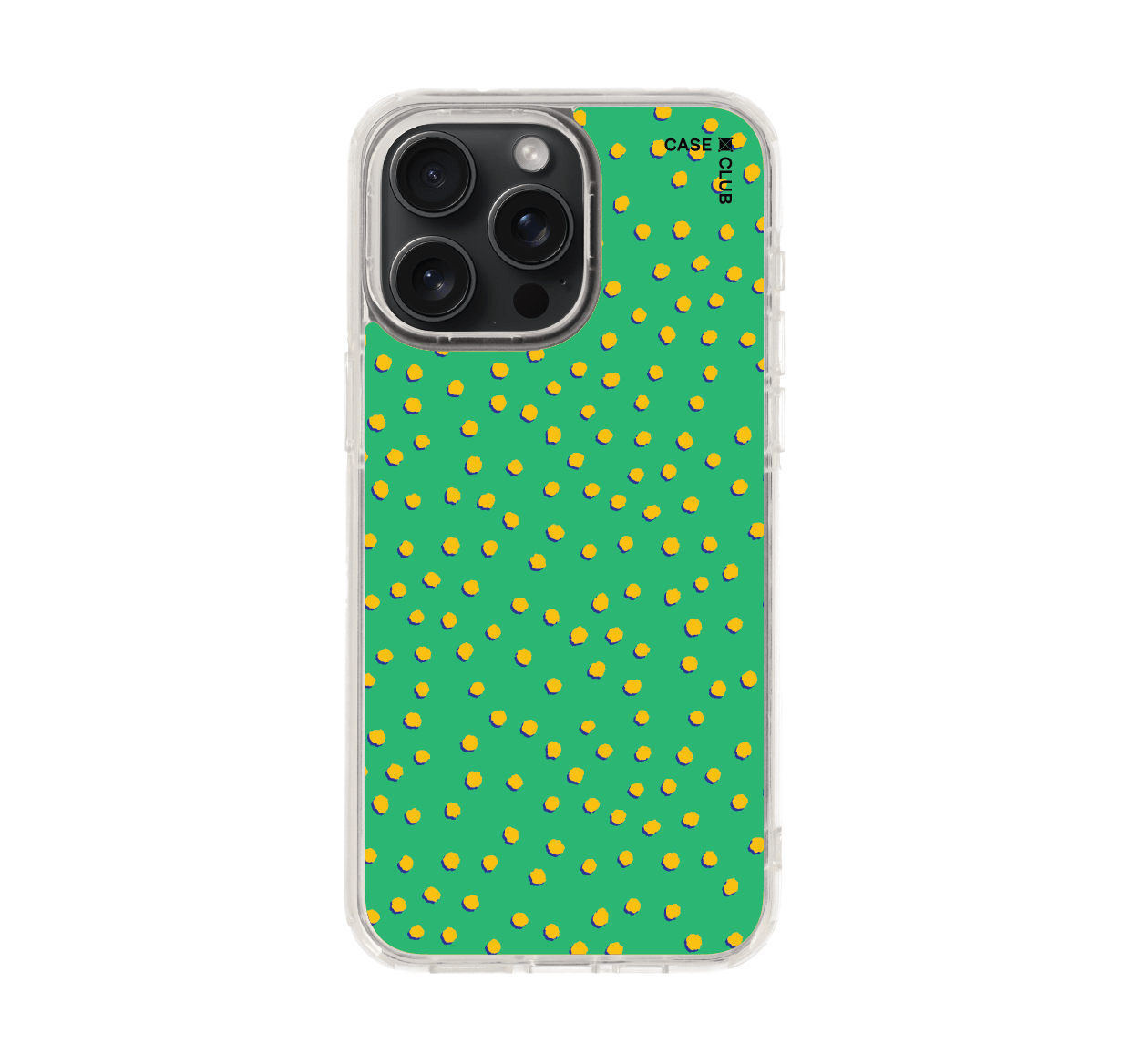 yellow & green brush polka dots