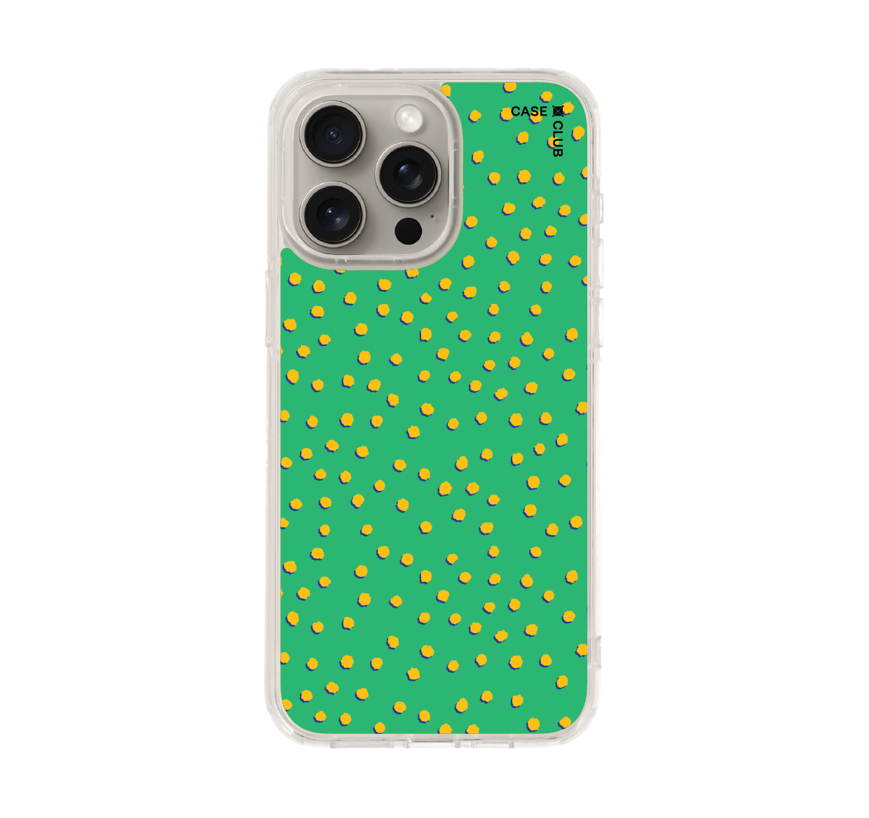 yellow & green brush polka dots