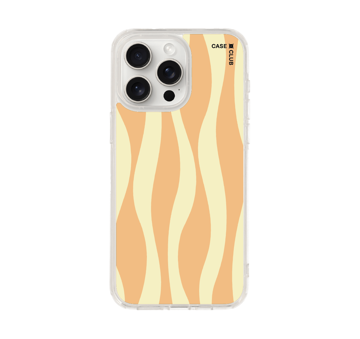 เคสใส iPhone 15 Pro Max ลายหยักเหลืองส้ม
