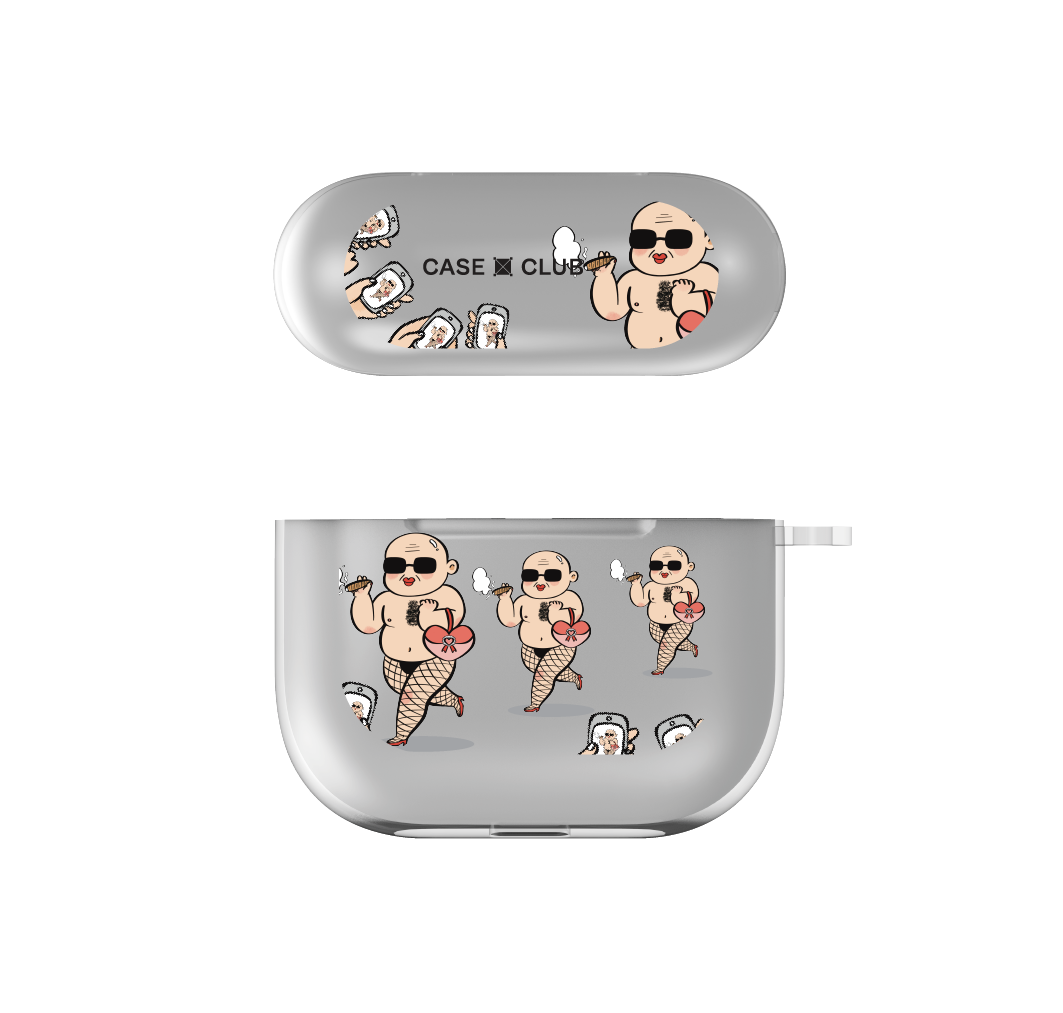 airpods 4 clear case celebrity & his cigar