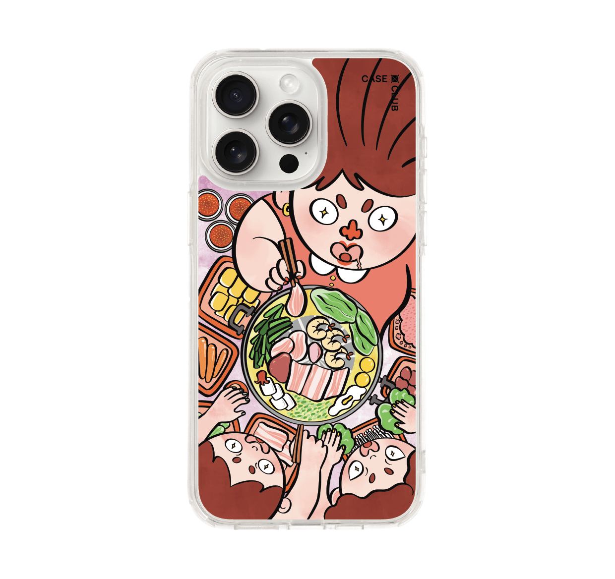 เคสใส iPhone 15 Pro Max หมูกระทะ