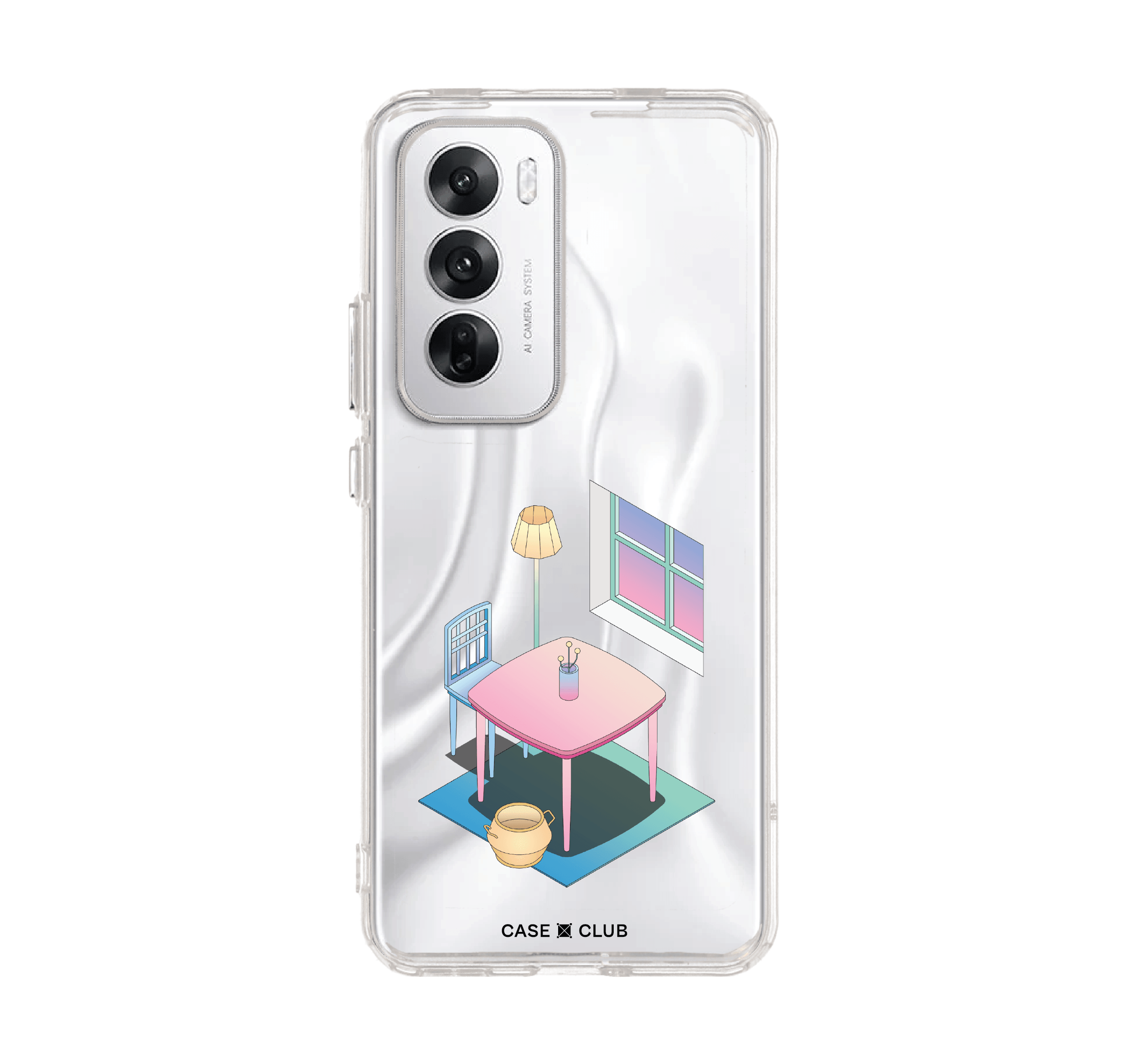 Oppo Reno 12 Clear Case Pastel Living Room