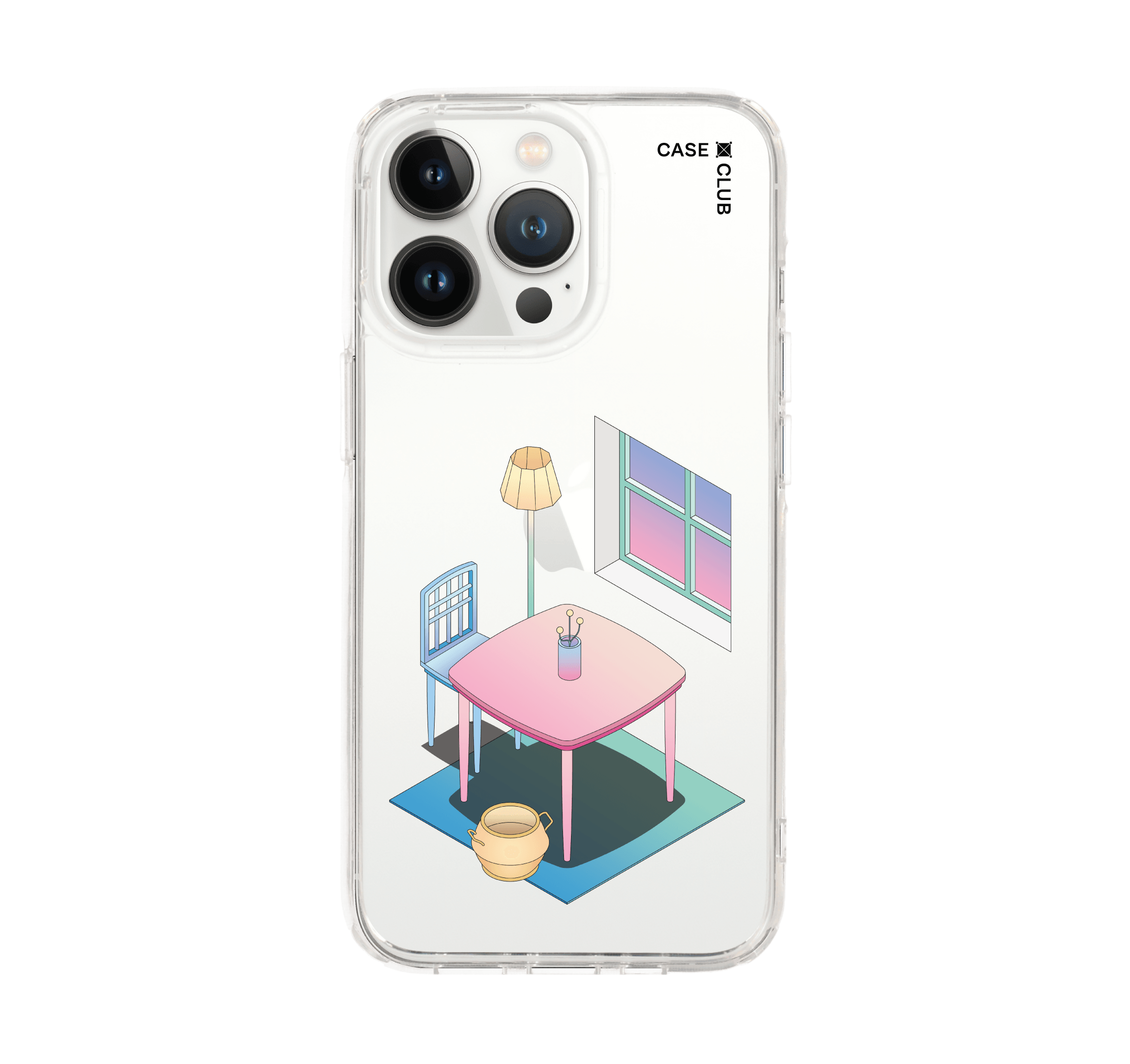 เคสใส iPhone 13 Pro ห้องนั่งเล่นสีพาสเทล