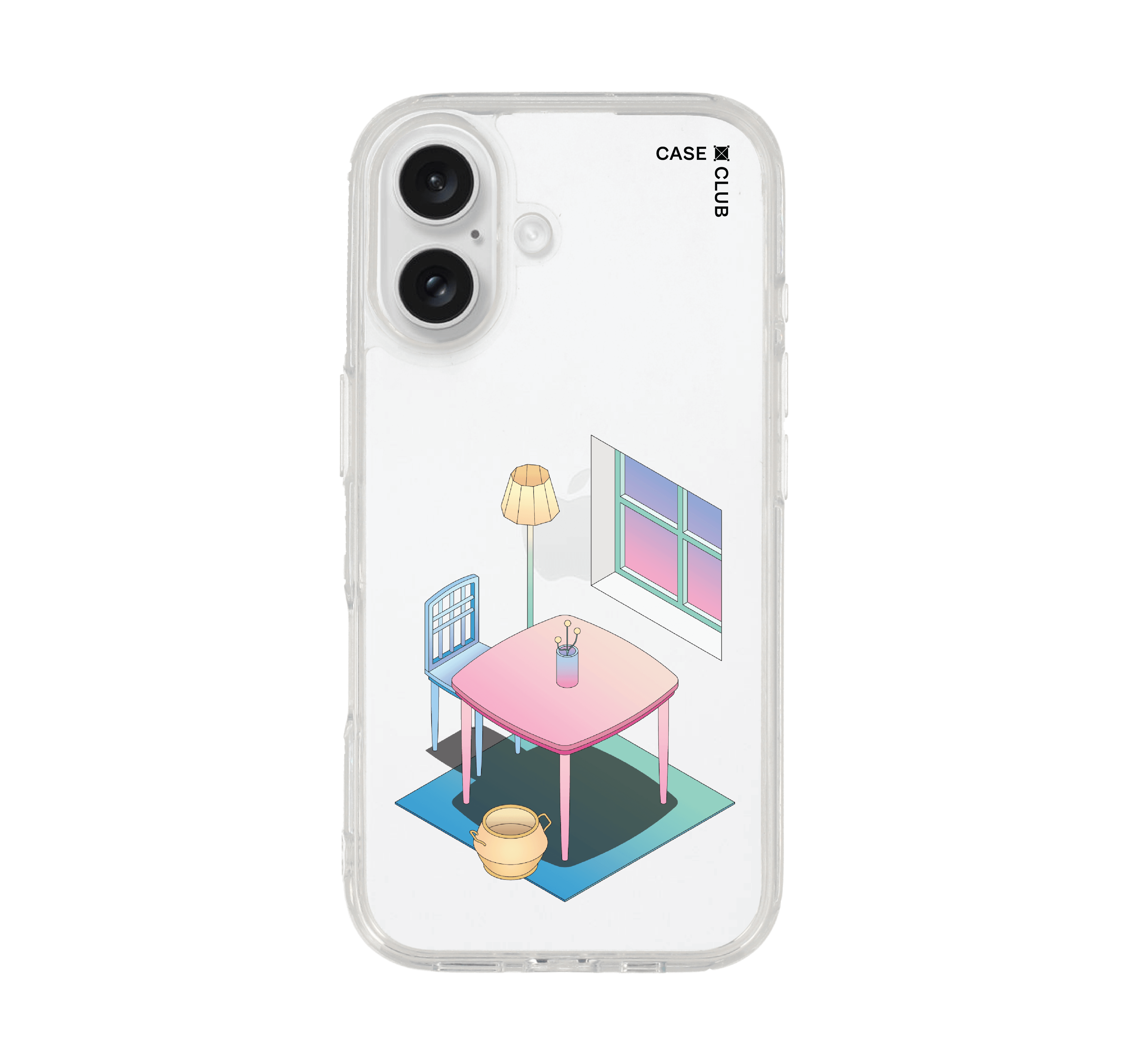 เคสใส iphone 16 ห้องนั่งเล่นสีพาสเทล
