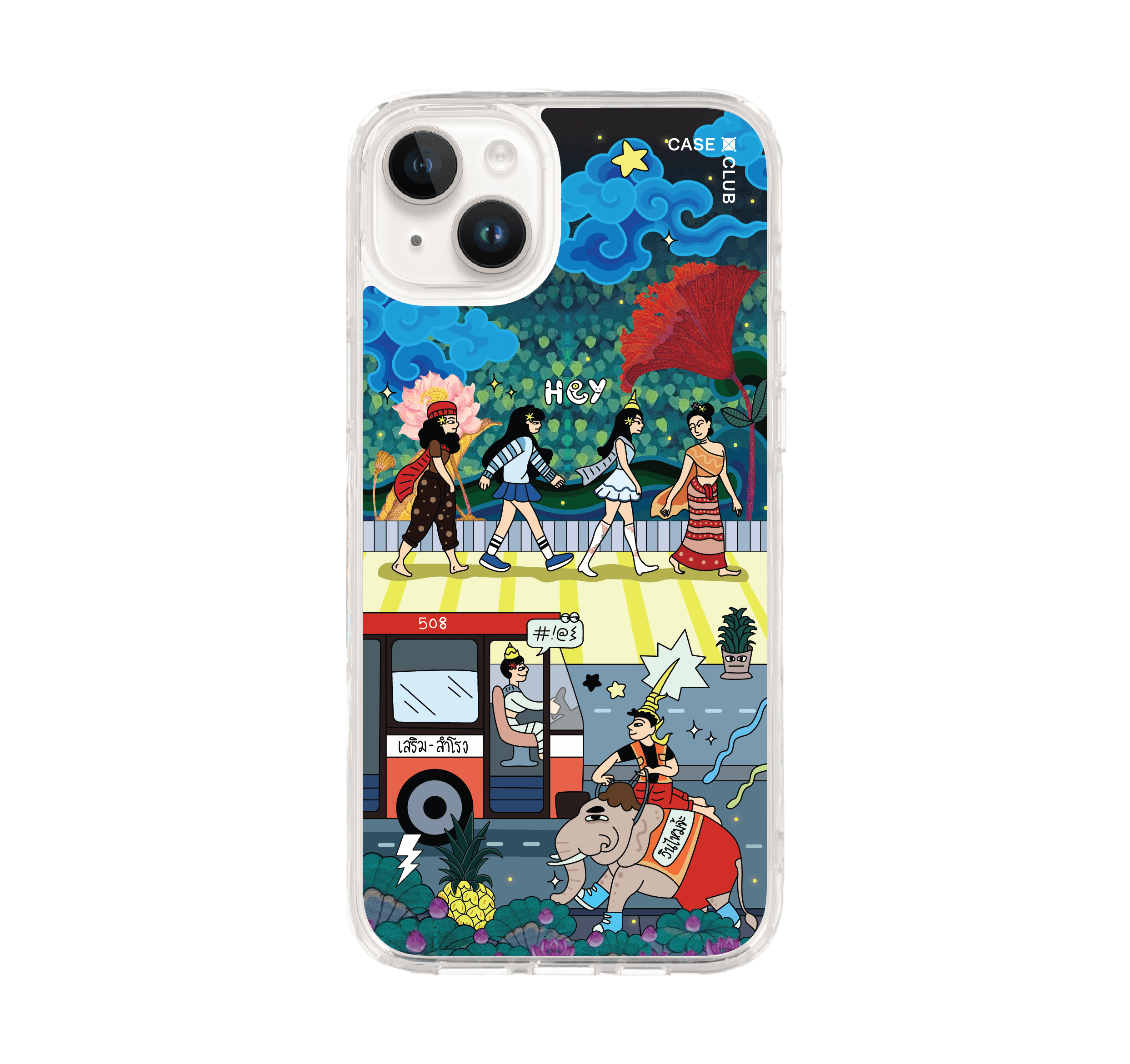 iphone 14 plus clear case thai cross the road