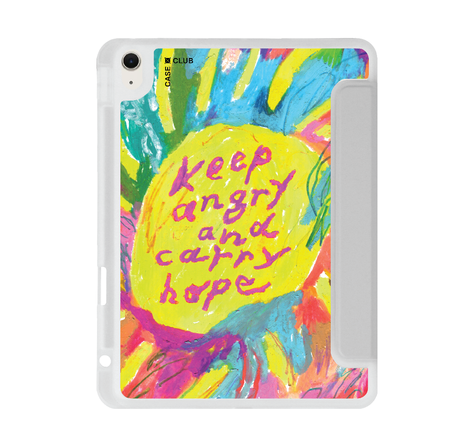 เคสใส ipad air4/5/6/7 11" 2025 (m2/m3) สีเทา ลายเซ็นพระอาทิตย์โดย juli baker