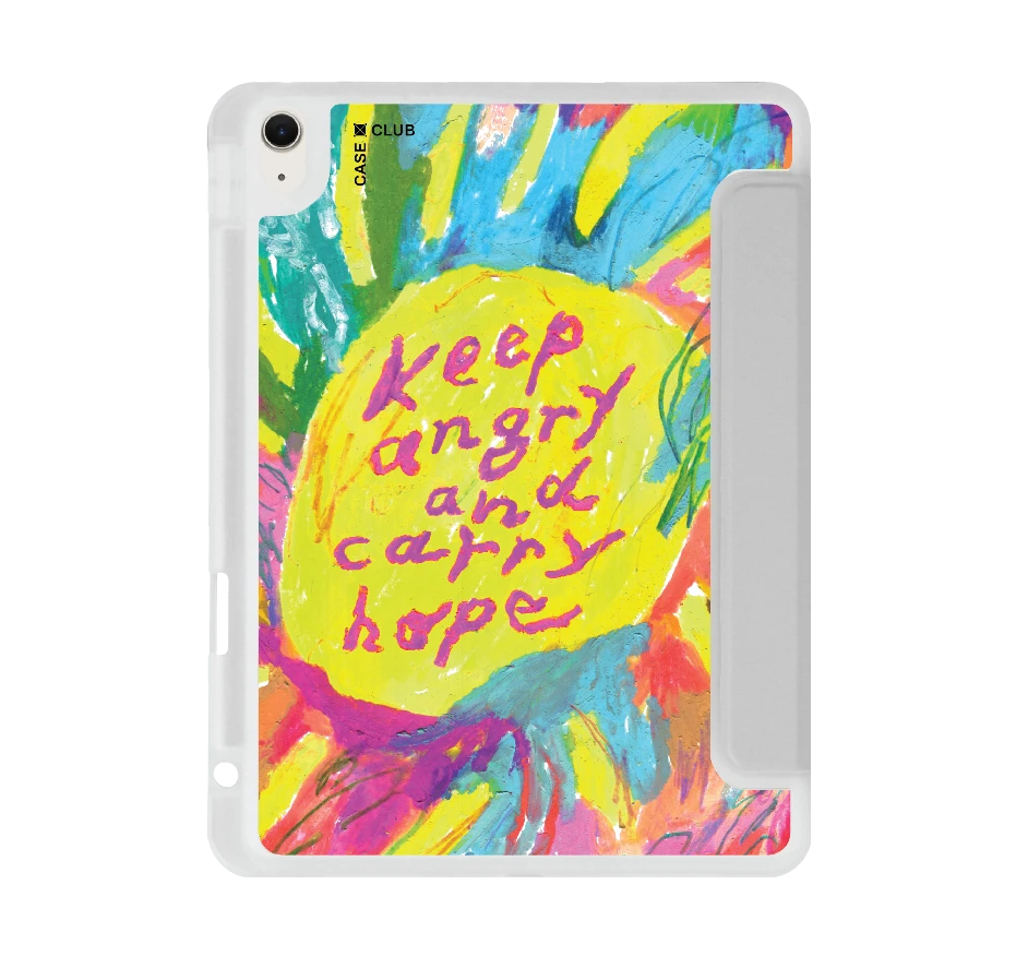 เคสใส ipad air4/5/6/7 11" 2025 (m2/m3) สีเทา ภาพวาดพระอาทิตย์ โดย juli baker