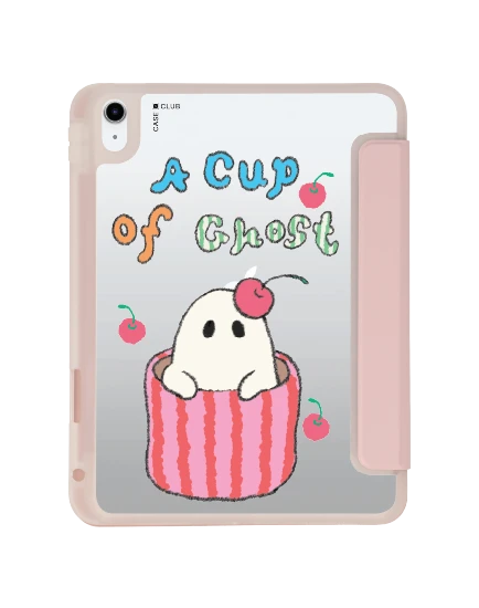 เคสใส ipad gen 10th/11th 2025 สีชมพู a cup of ghost club