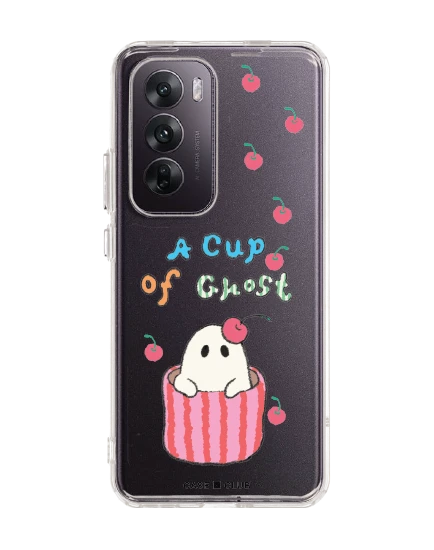 oppo reno 12 clear case a cup of ghost club