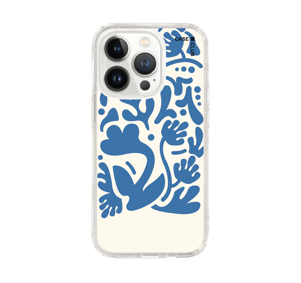 เคสใส iphone 14 pro ลายดอกสีฟ้า