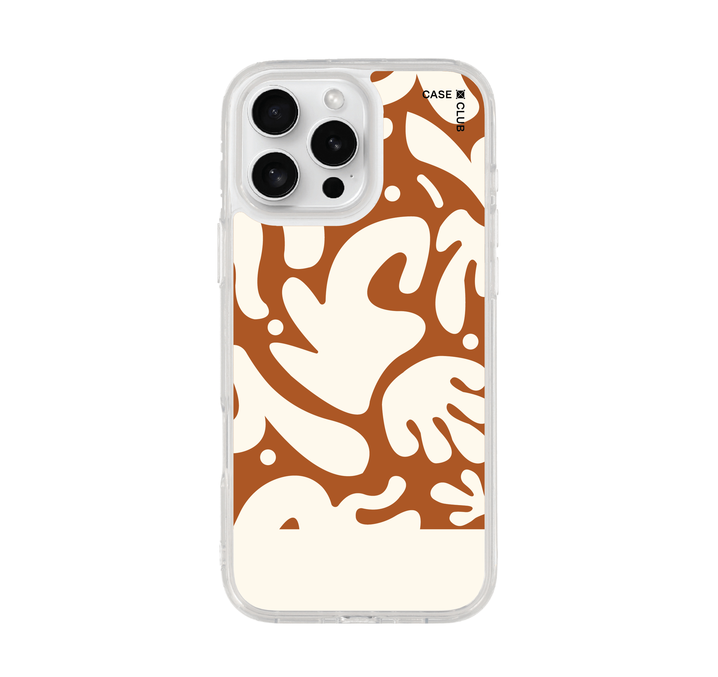เคสใส iPhone 16 Pro Max ดอกไม้โทนน้ำตาล