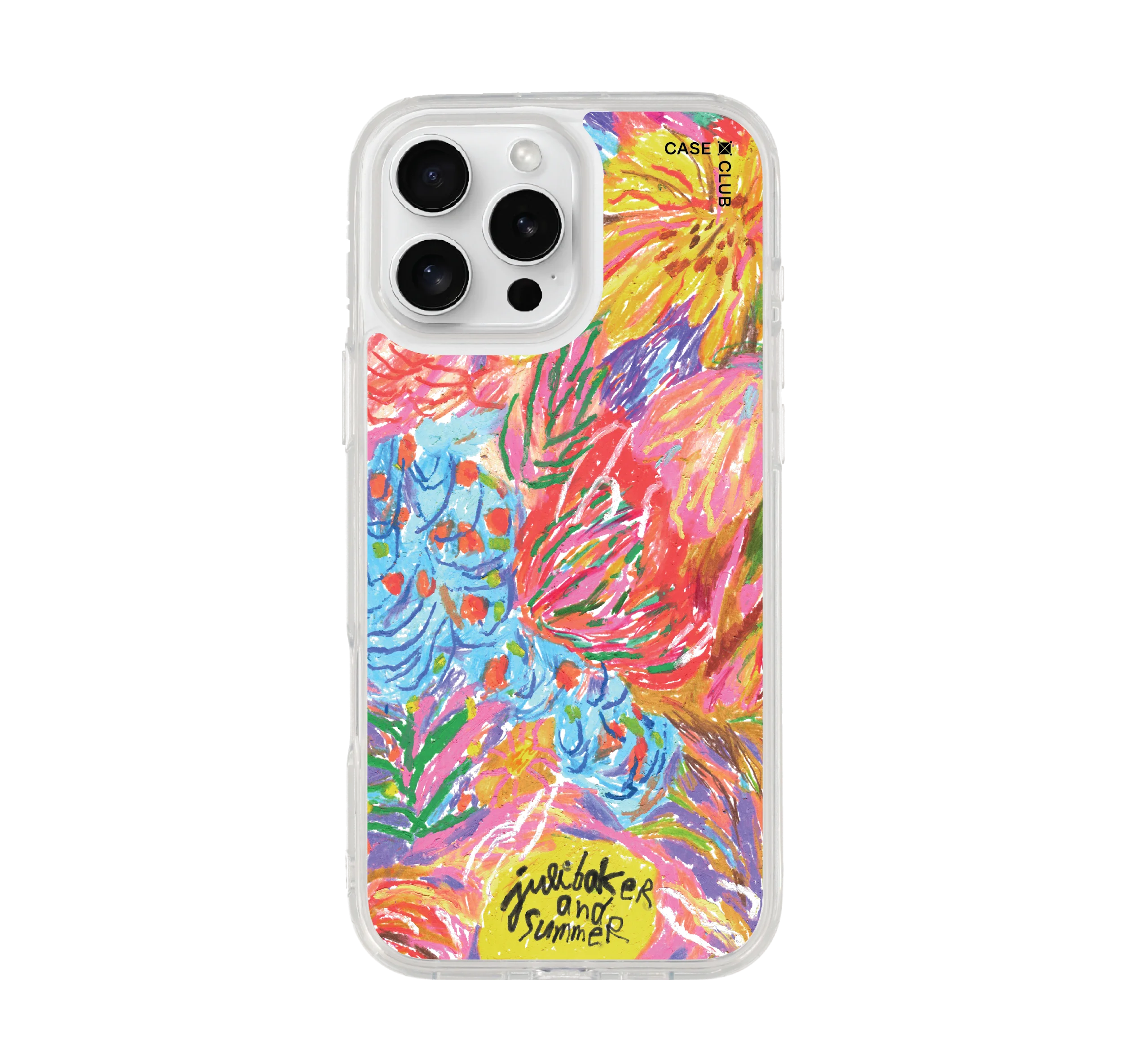 iphone 16 pro max clear case abstract flower by juli baker