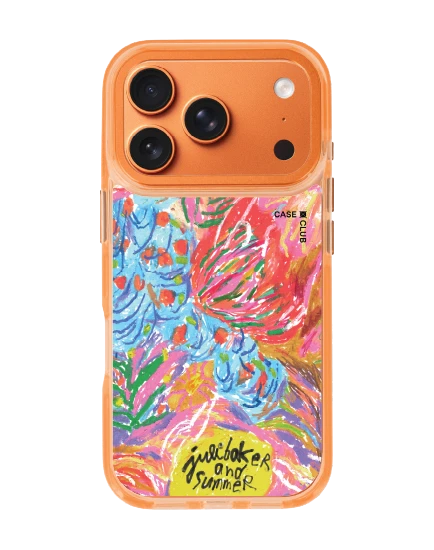 iphone 17 pro clear orange magsafe abstract flower by juli baker