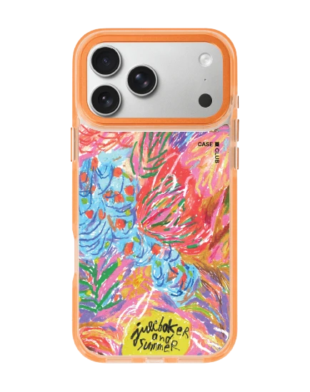 iphone 17 pro max clear orange magsafe abstract flower by juli baker