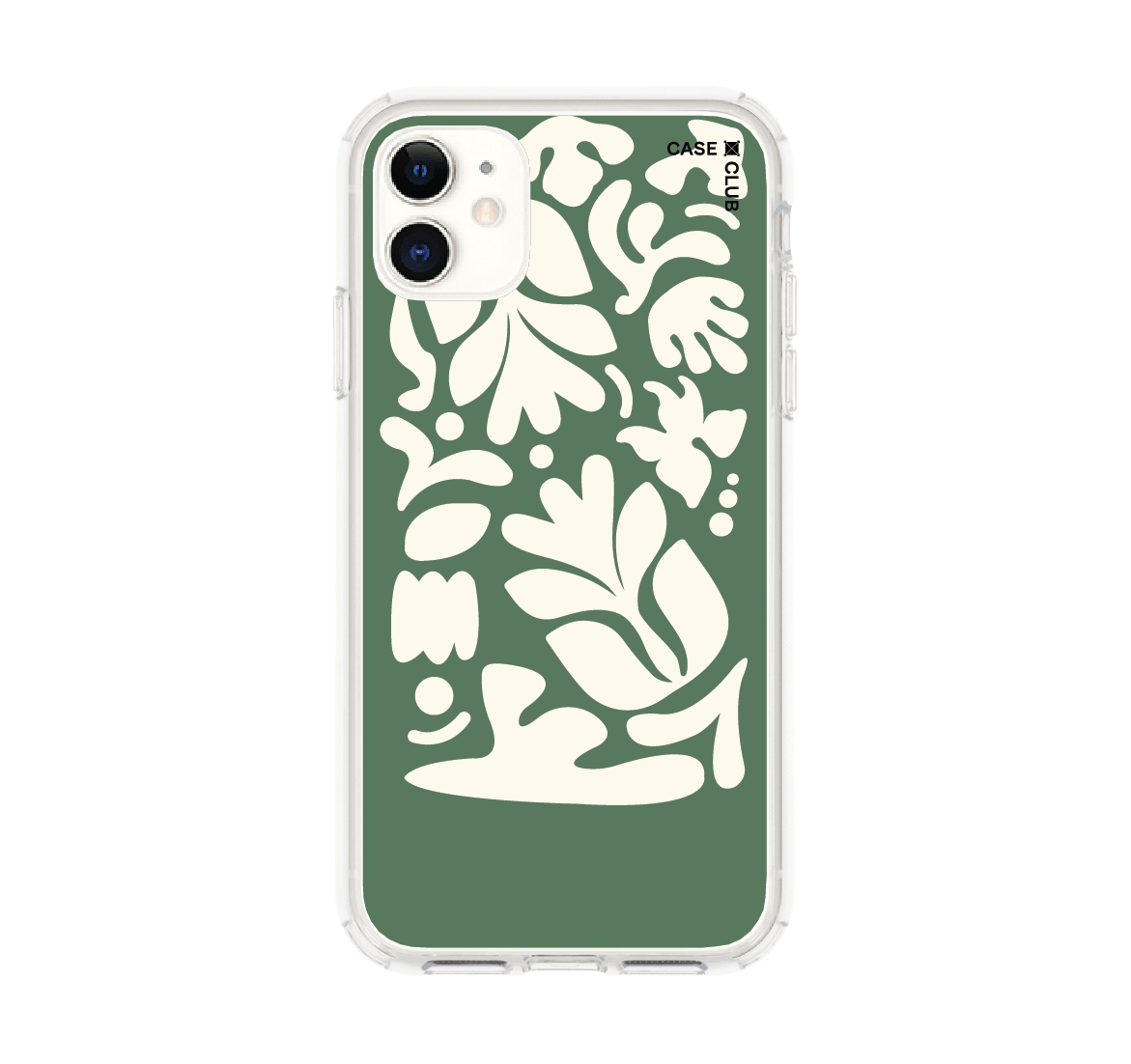 เคสใส iPhone 11 ดอกไม้เขียวนามธรรม