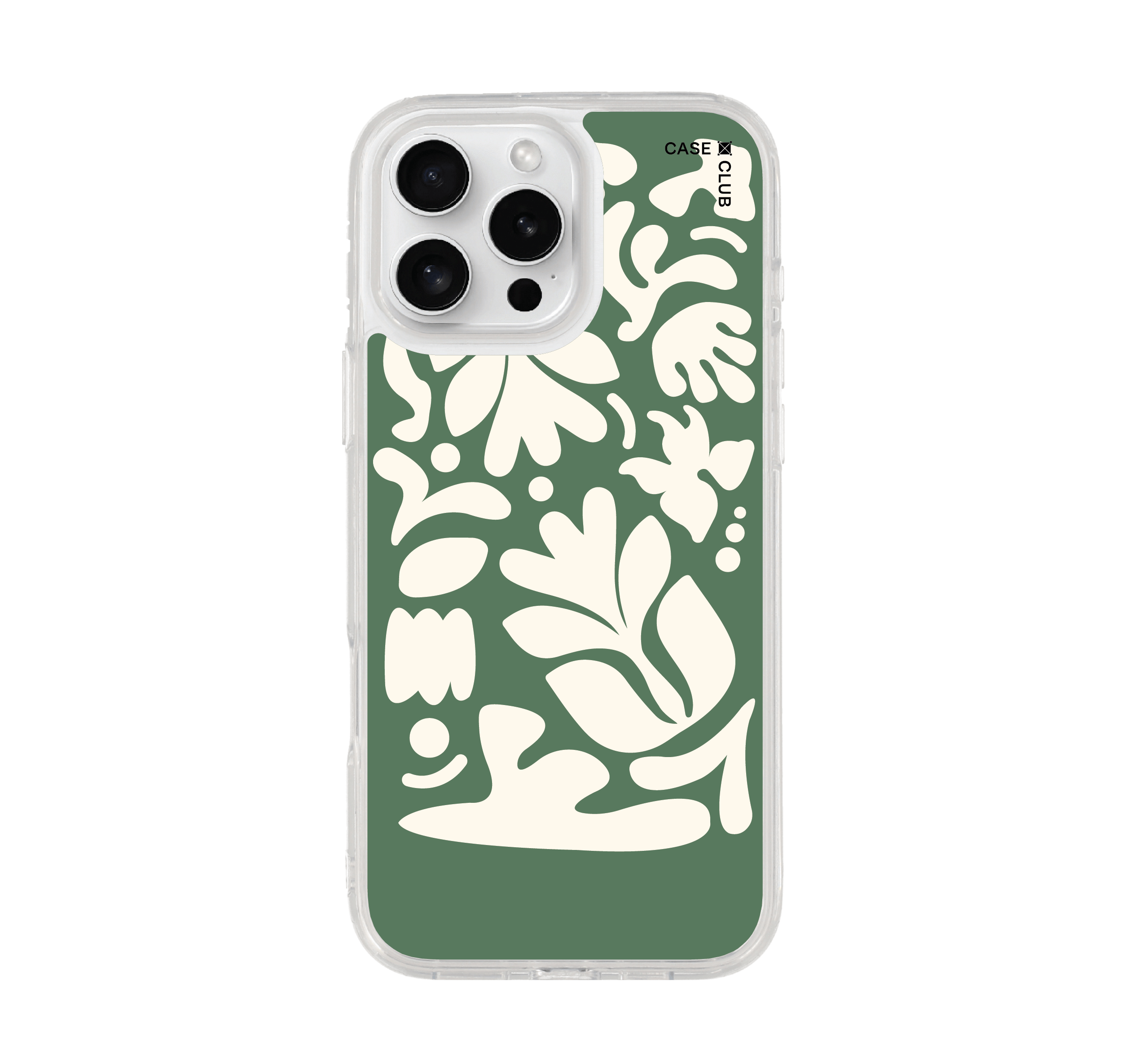เคสใส iPhone 16 Pro Max ดอกไม้เขียวนามธรรม