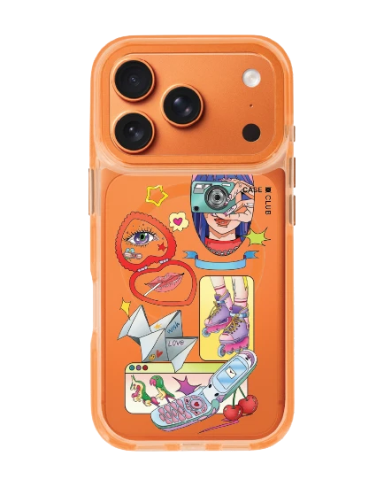 iphone 17 pro clear orange magsafe analog diary by bomfha