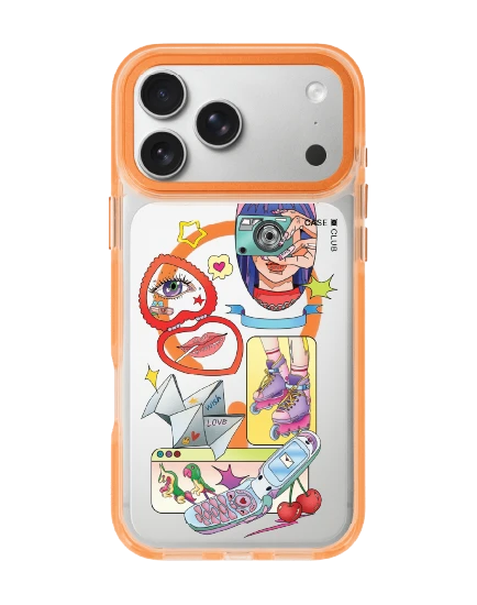 iphone 17 pro max clear orange magsafe analog diary by bomfha