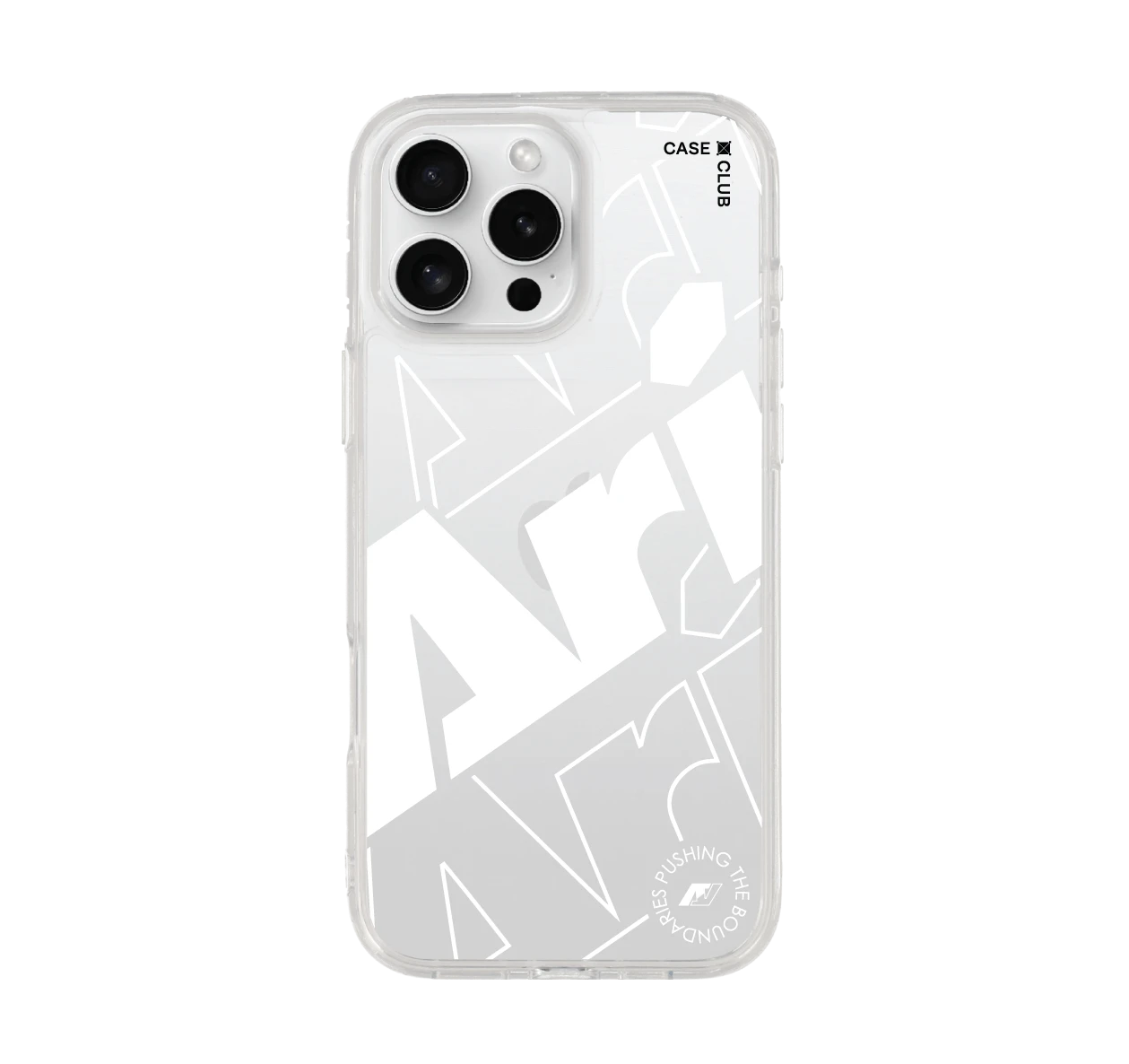 iphone 16 pro max clear case ari logomania white