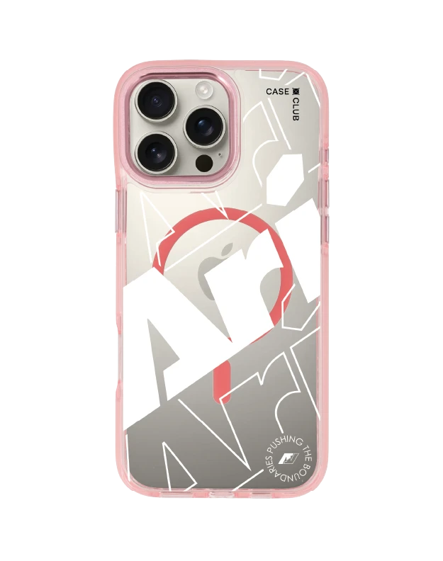 iphone 16 pro max clear pink magsafe ari logomania white