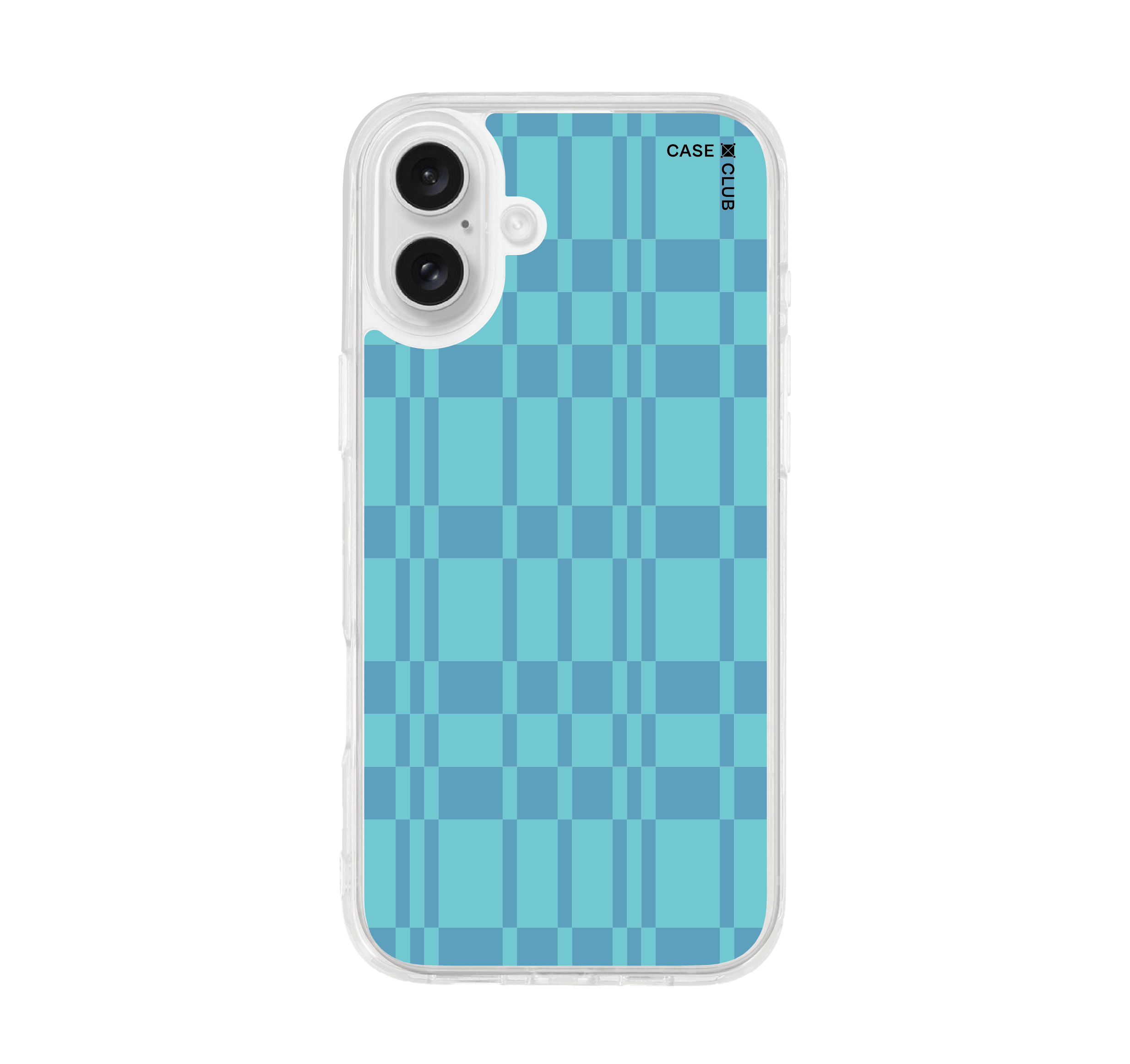 เคสใส iPhone 16 Plus กริดฟ้า