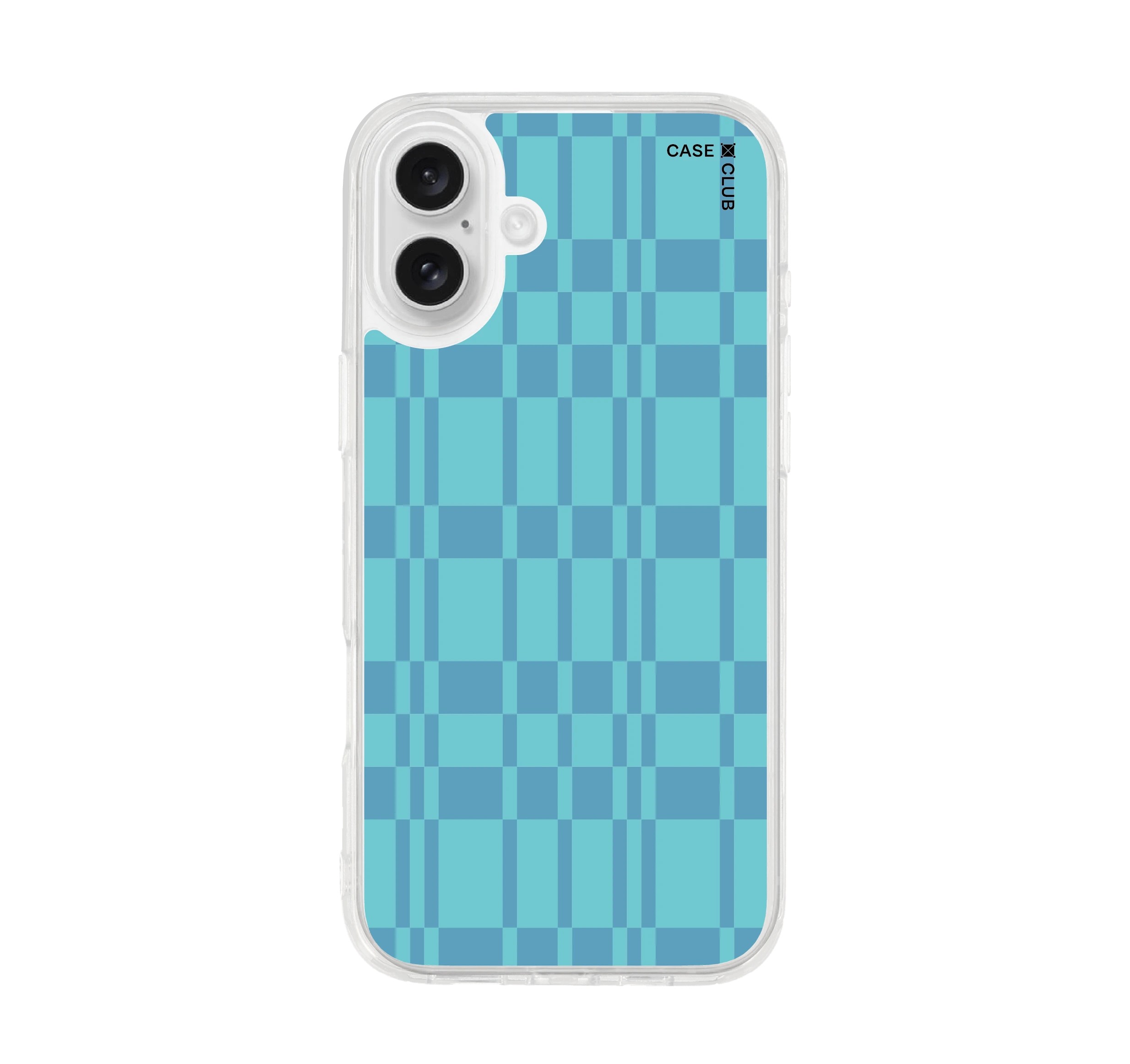 เคสใส iphone 16 plus กริด ตารางสีฟ้า